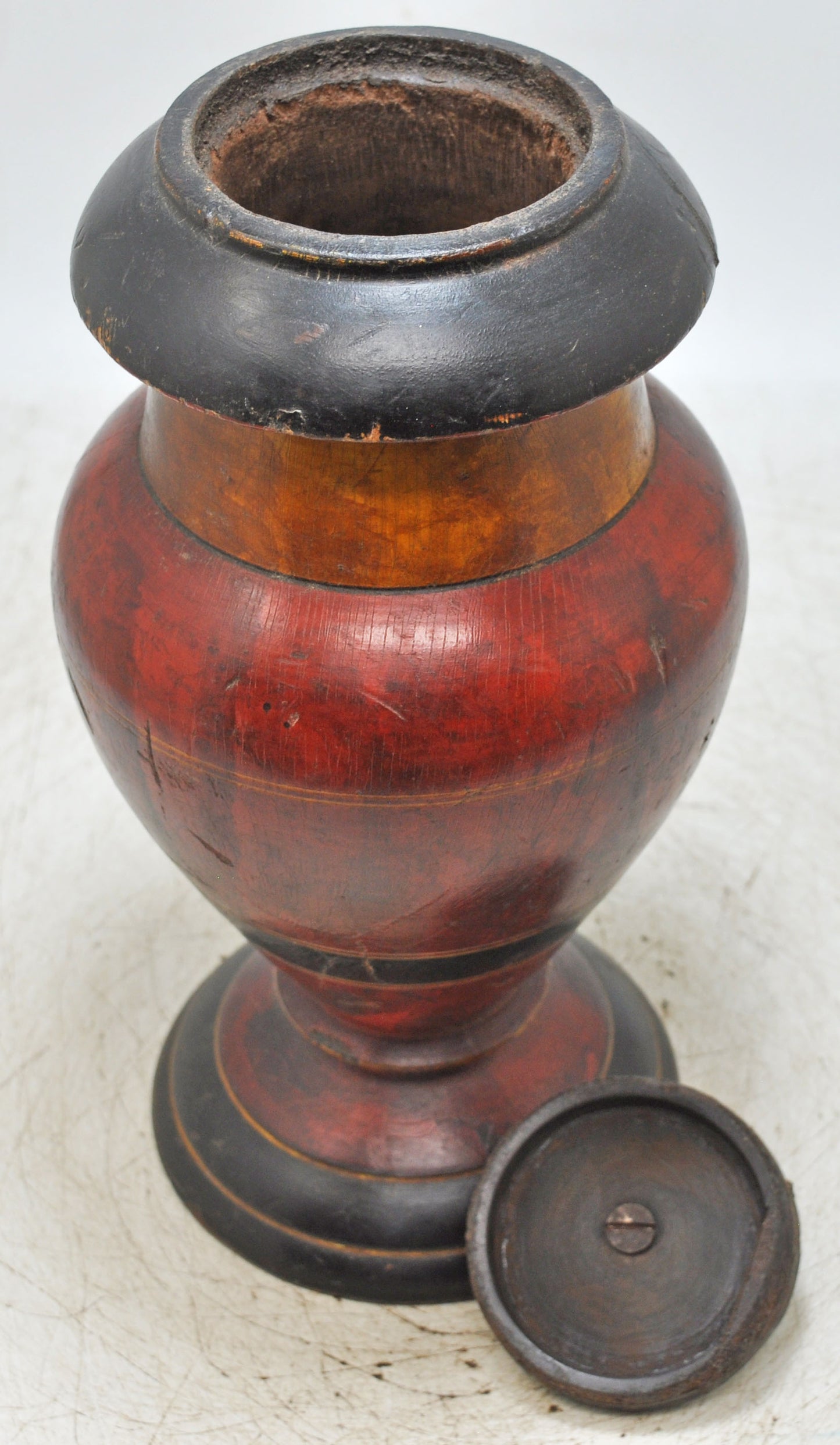 Vintage Wooden Candy Box Original Old Hand Carved Painted