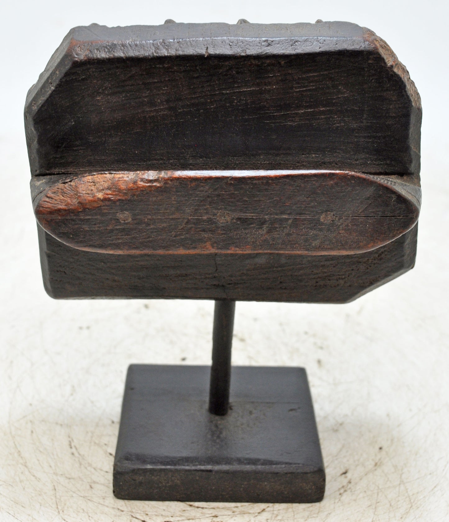 Antique Wooden Textile Printing Block Carving on Stand Original Old Hand Carved