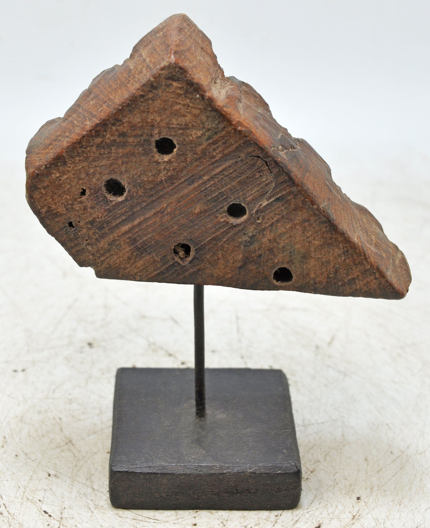 Antique Wooden Textile Printing Block Carving on Stand Original Old Hand Carved