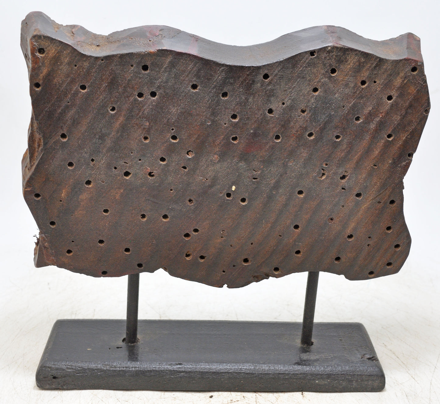 Antique Wooden Textile Printing Block Carving on Stand Original Old Hand Carved