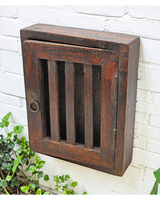 Vintage Wooden Wall Décor Key Cabinet Box Original Old Hand Crafted