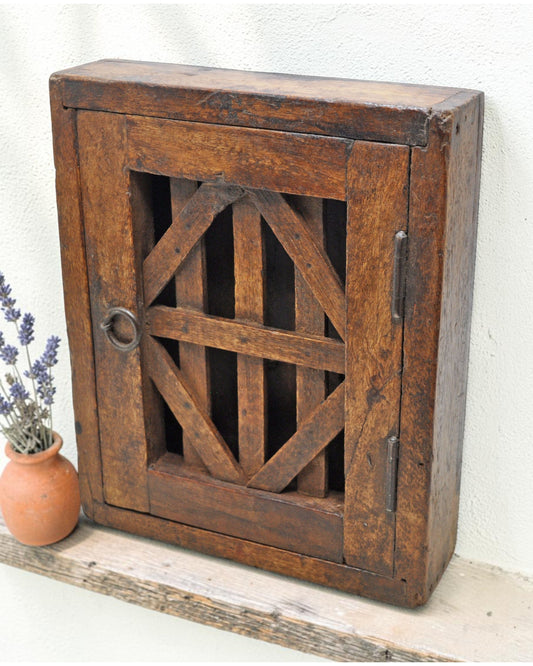 Vintage Wooden Wall Décor Key Cabinet Box Original Old Hand Crafted