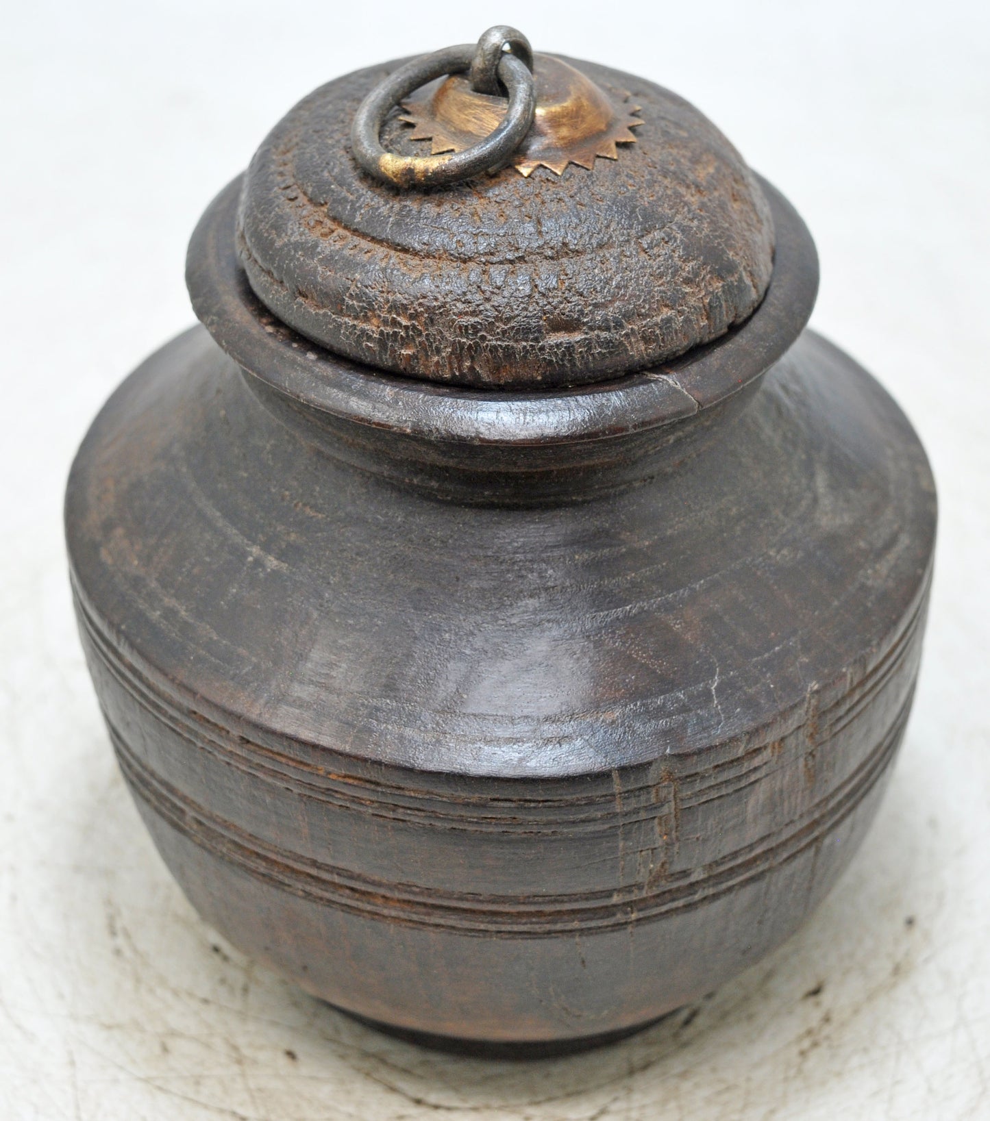 Antique Wooden Himalayan Water Storage Box Original Old Hand Carved