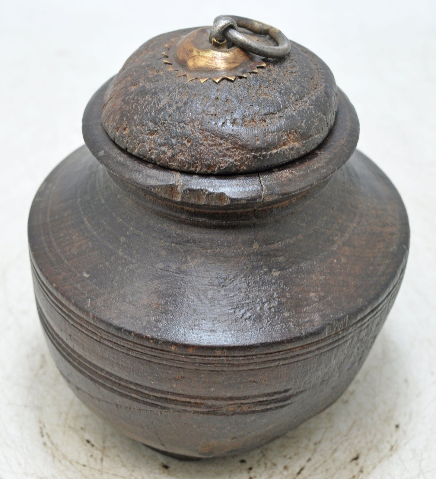 Antique Wooden Himalayan Water Storage Box Original Old Hand Carved
