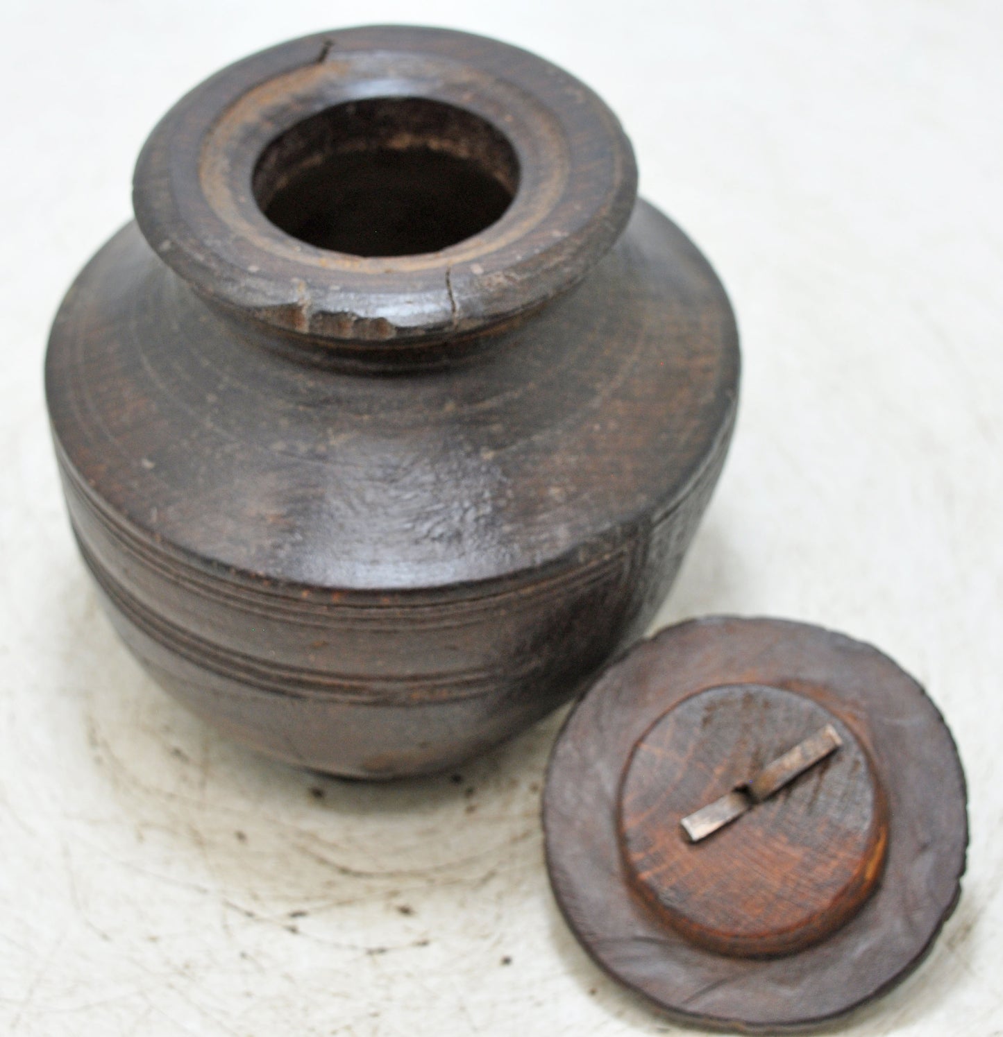 Antique Wooden Himalayan Water Storage Box Original Old Hand Carved