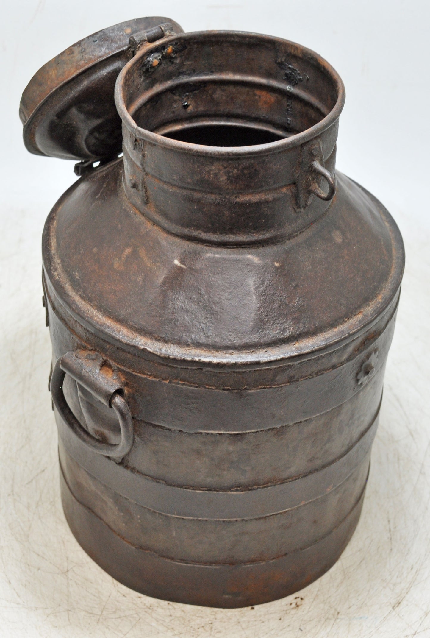Antique Iron Milk Can Milkpot Original Old Hand Crafted