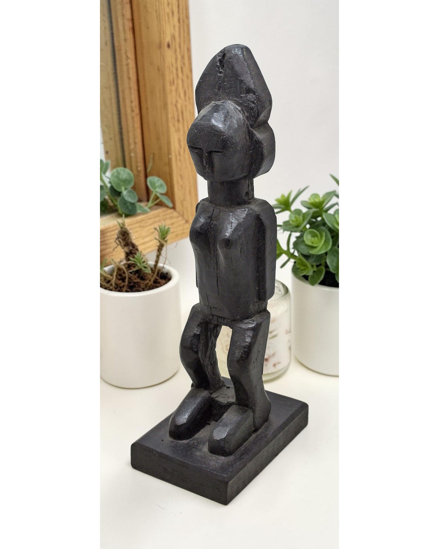 Antique Wooden Tribal Man Figurine Original Old Fine Hand Carved