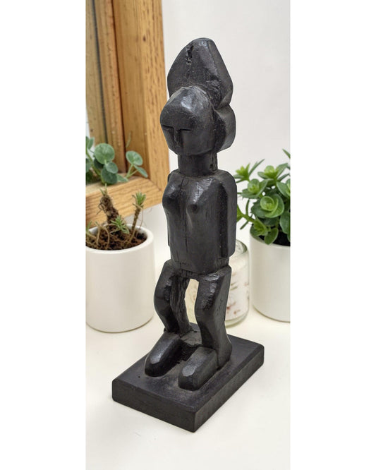 Antique Wooden Tribal Man Figurine Original Old Fine Hand Carved