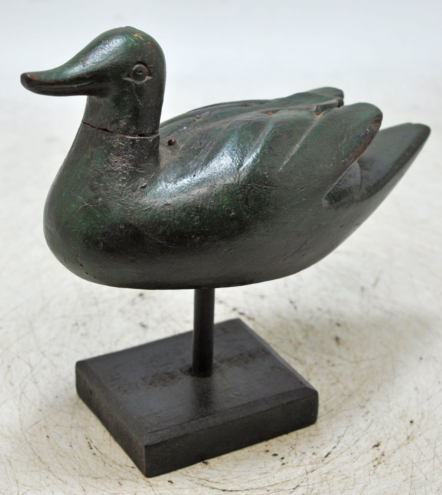Vintage Wooden Duck Figurine Original Old Hand Carved