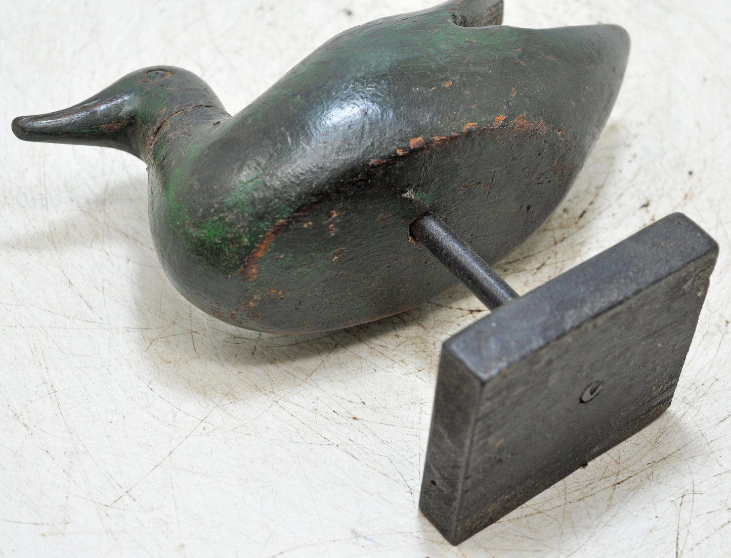 Vintage Wooden Duck Figurine Original Old Hand Carved