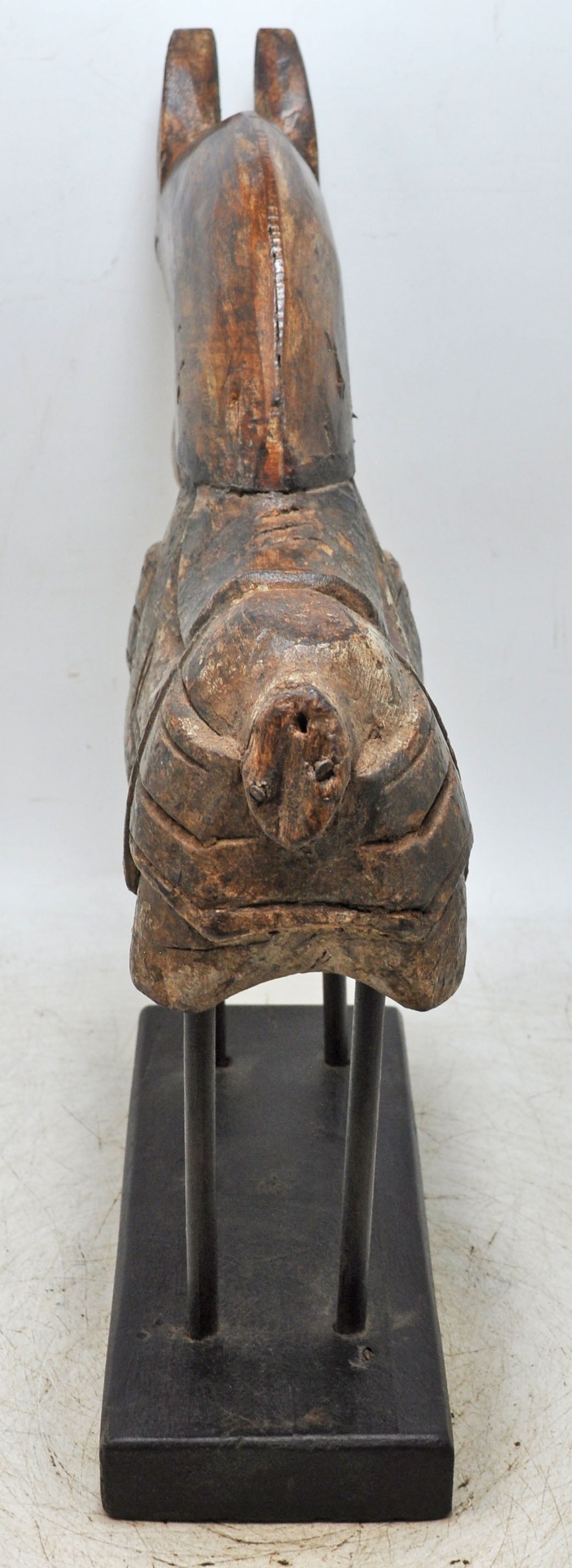 Antique Wooden Large Horse Figurine Original Old Fine Hand Carved