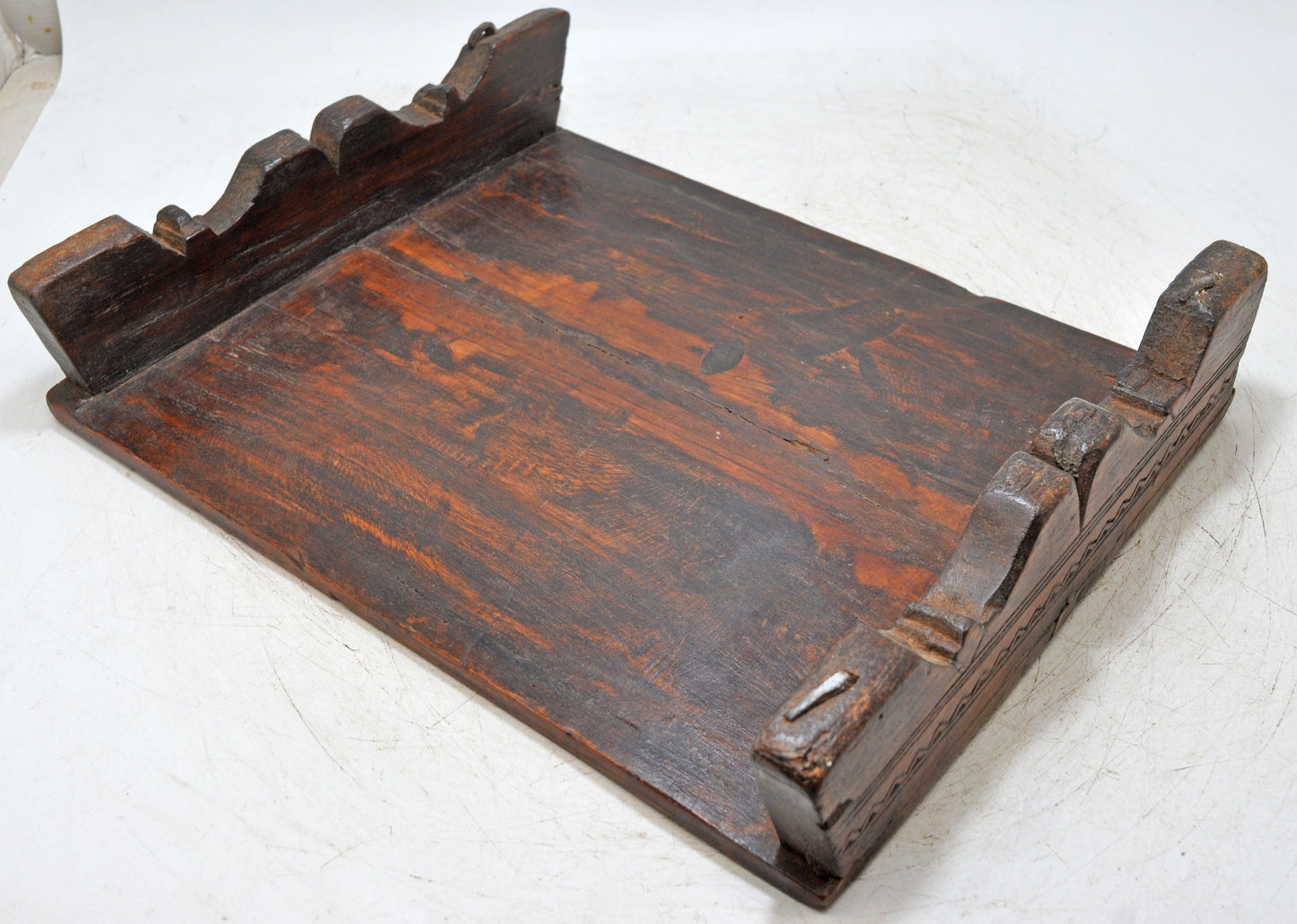 Antique Wooden Floor Sitting Bajot Low Stool Original Old Hand Carved
