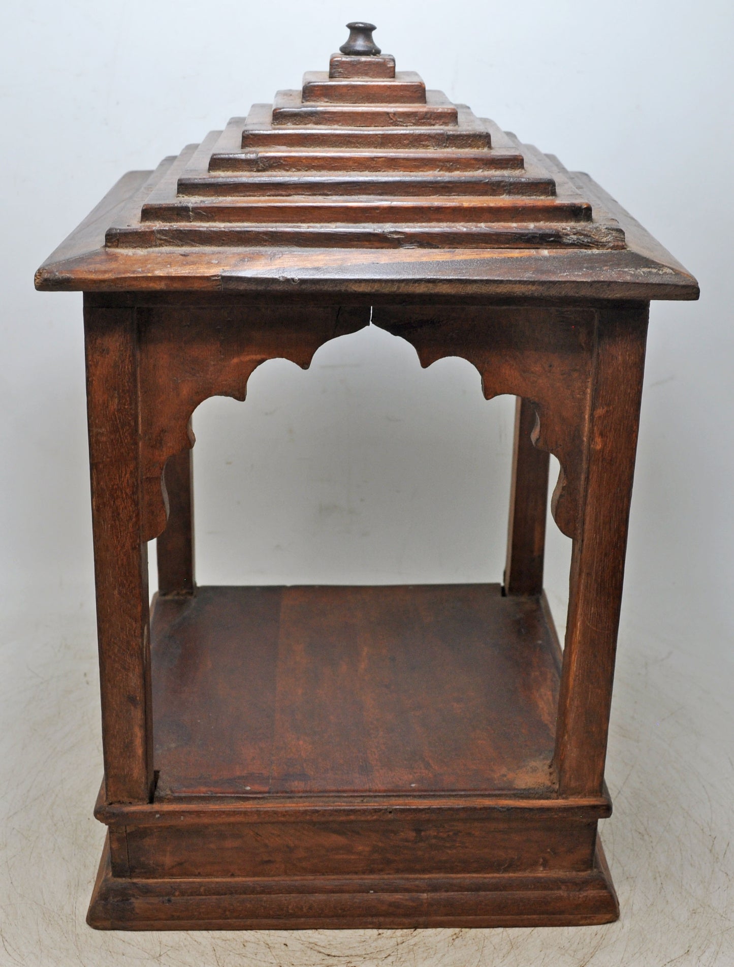 Vintage Wooden Temple Pedestal Stand Original Old Hand Crafted Carved