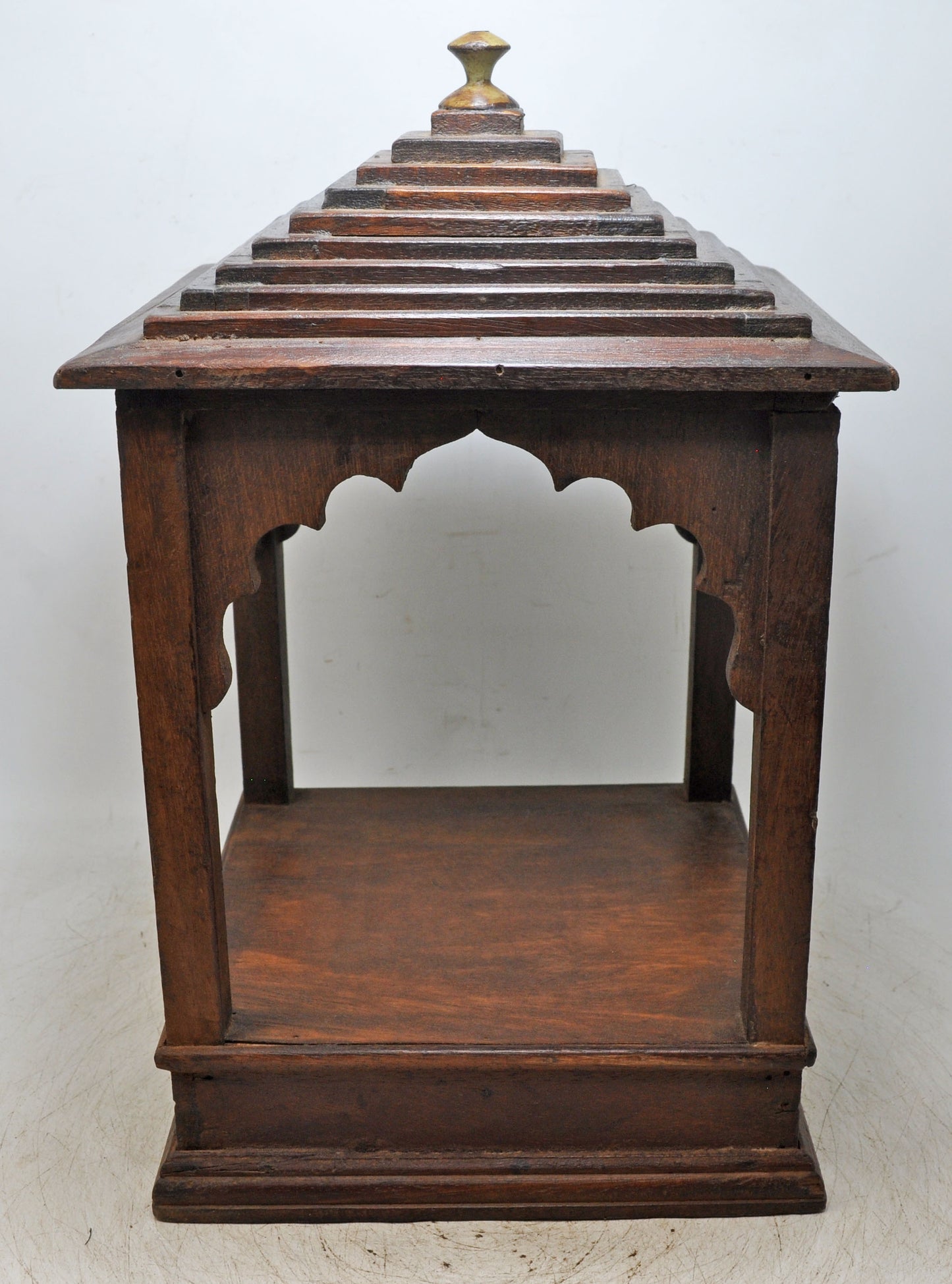 Vintage Wooden Temple Pedestal Stand Original Old Hand Crafted Carved