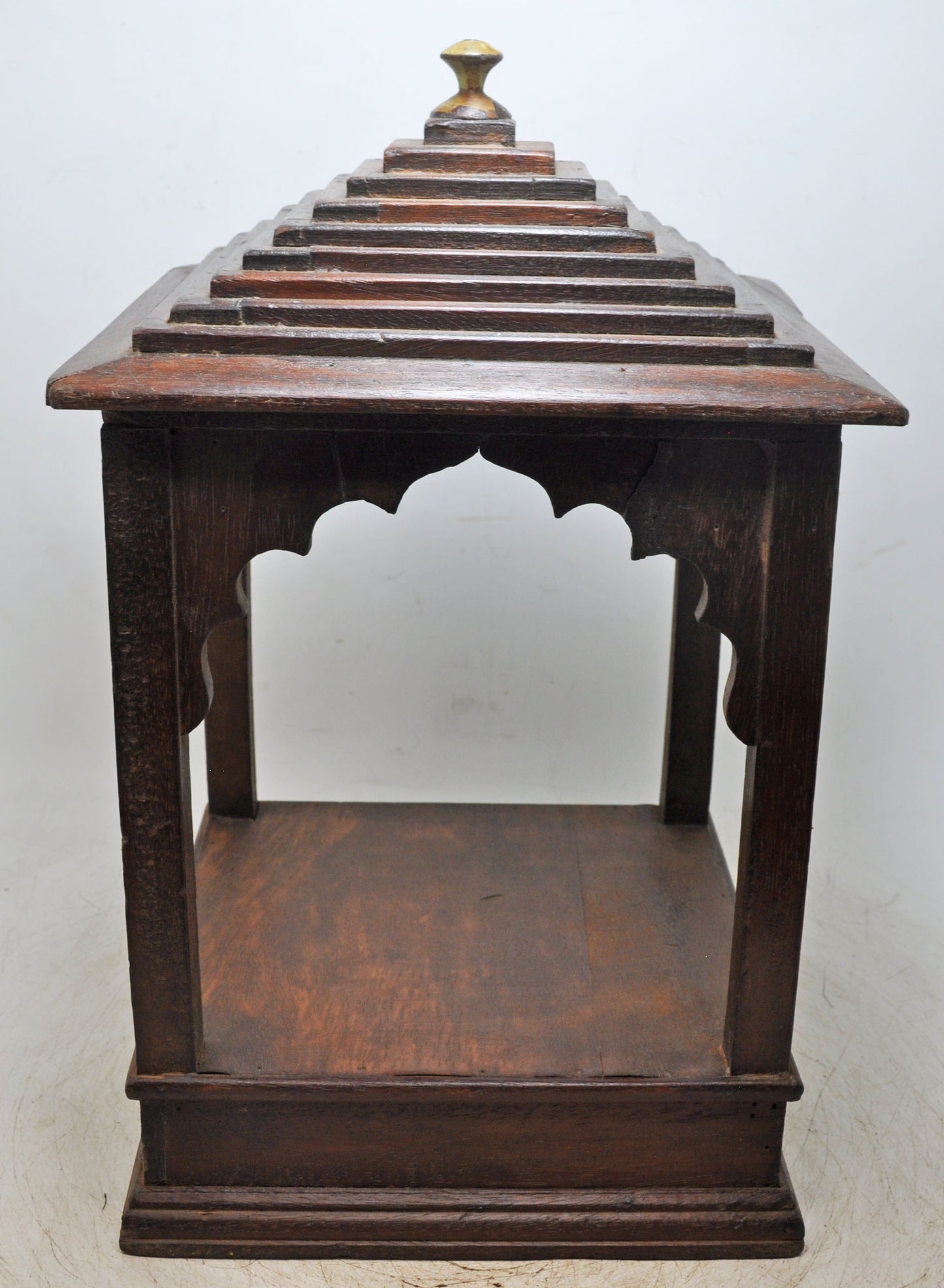 Vintage Wooden Temple Pedestal Stand Original Old Hand Crafted Carved