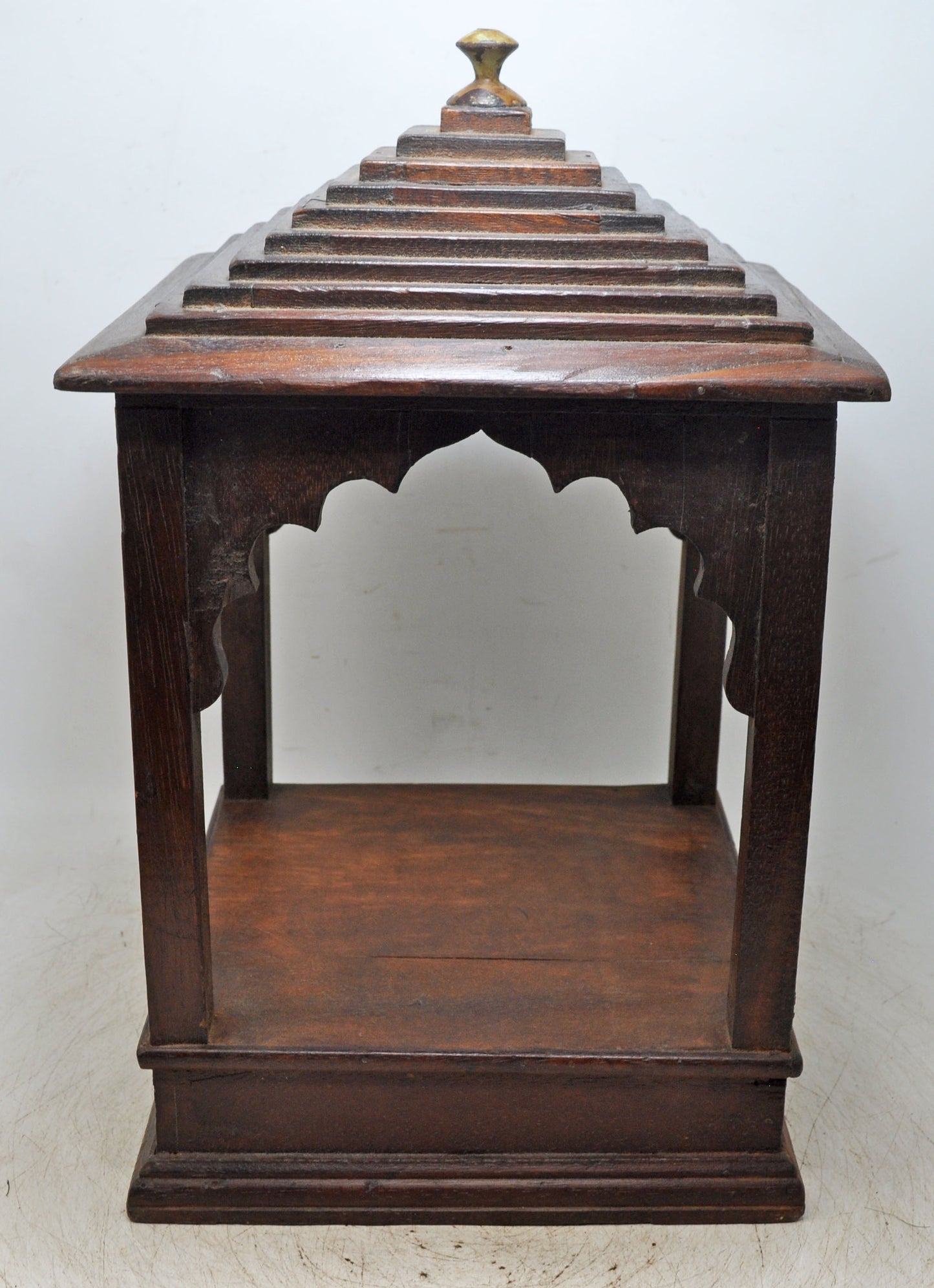 Vintage Wooden Temple Pedestal Stand Original Old Hand Crafted Carved