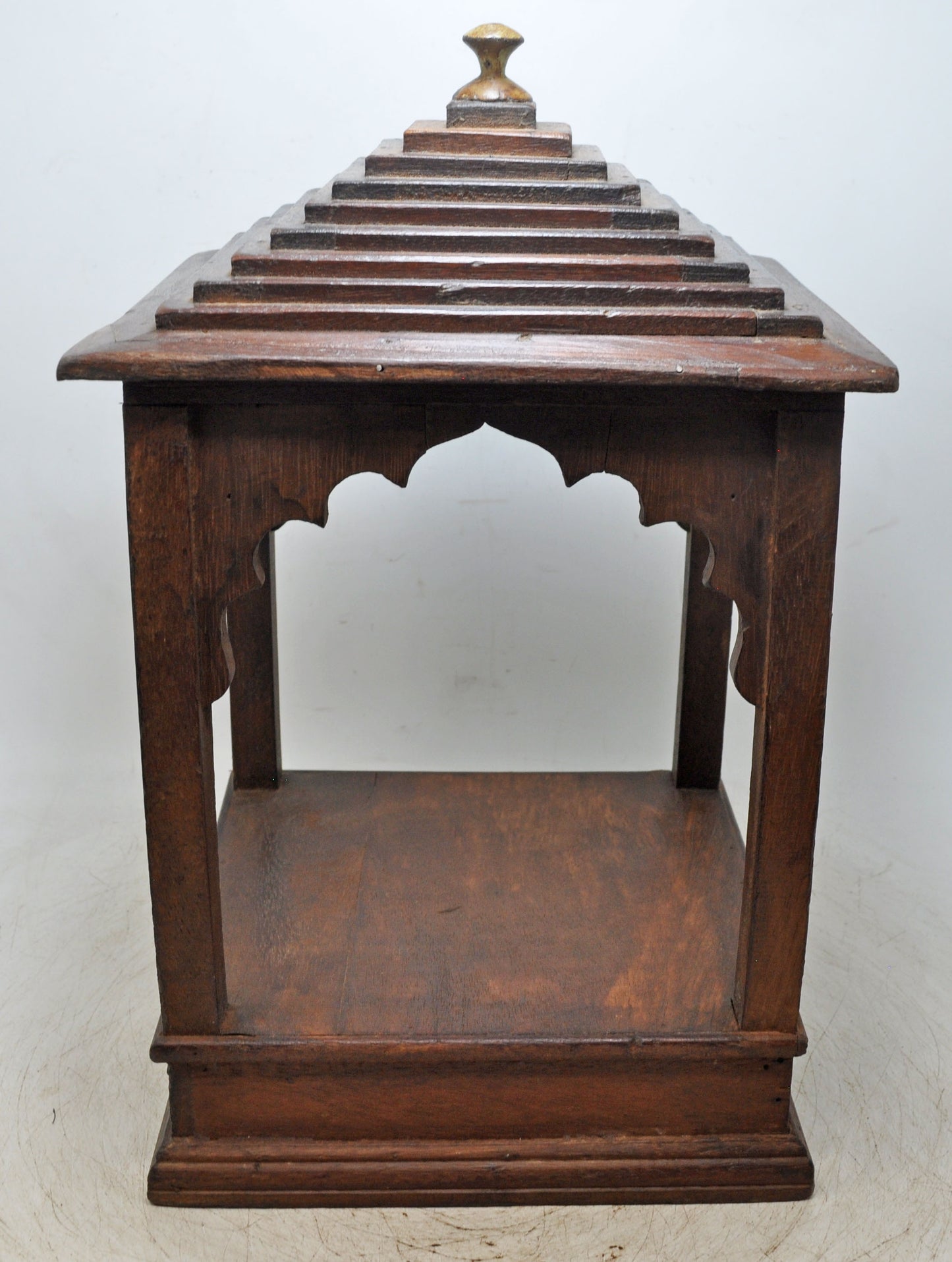 Vintage Wooden Temple Pedestal Stand Original Old Hand Crafted Carved