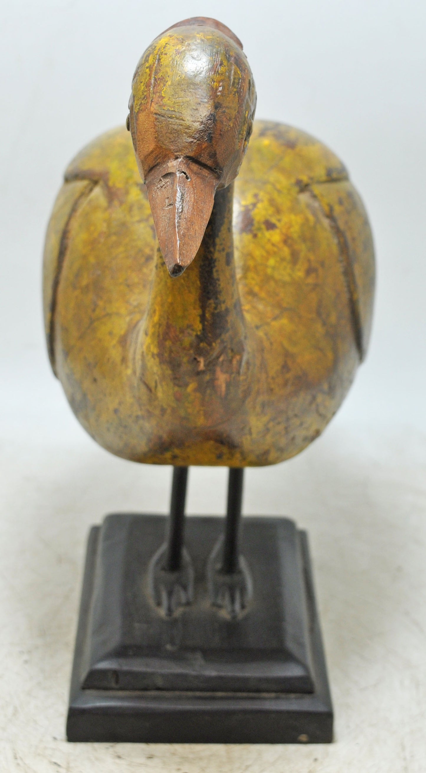 Vintage Wooden Duck Figurine Original Old Fine Hand Carved