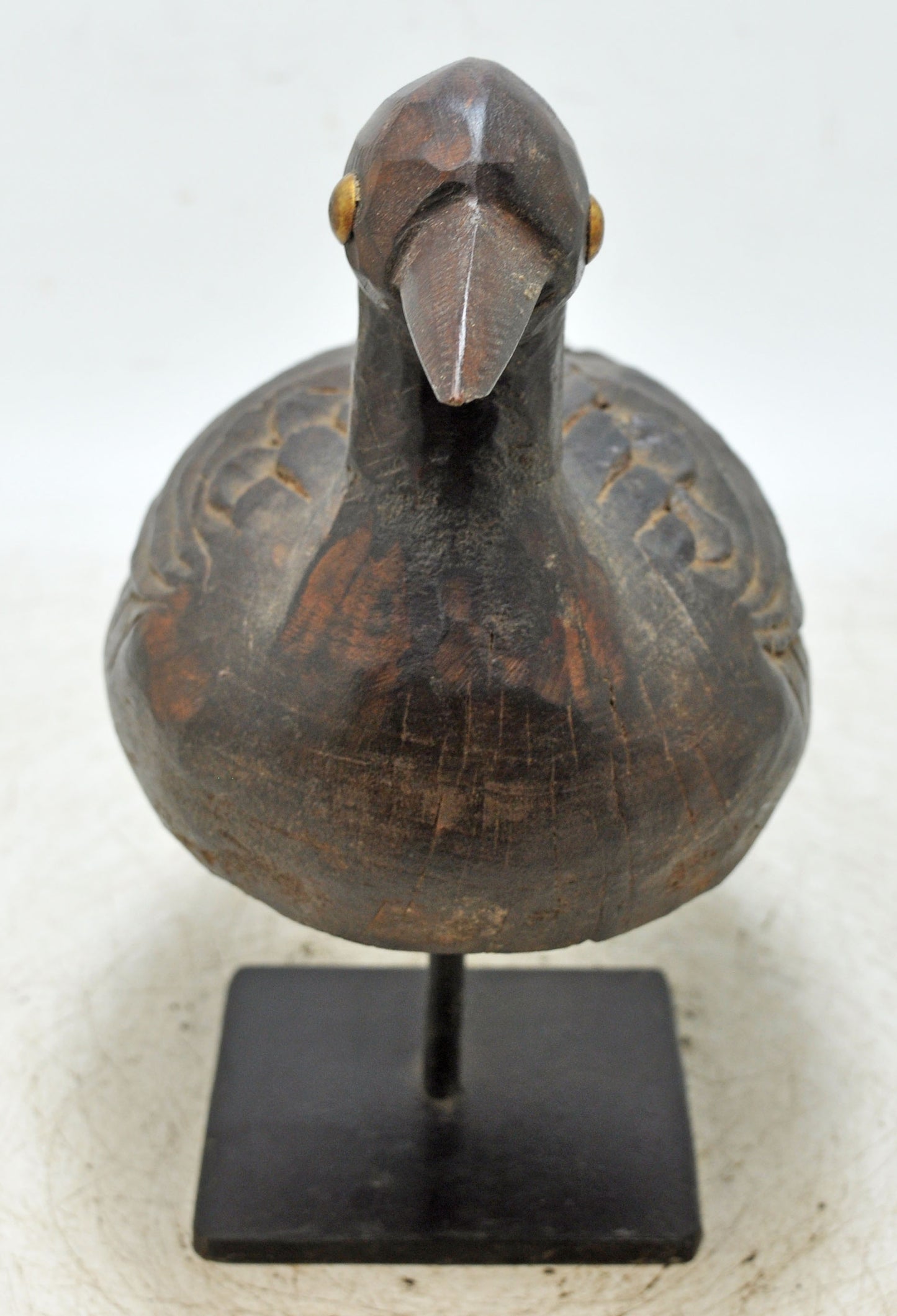 Vintage Wooden Duck Figurine Original Old Fine Hand Carved