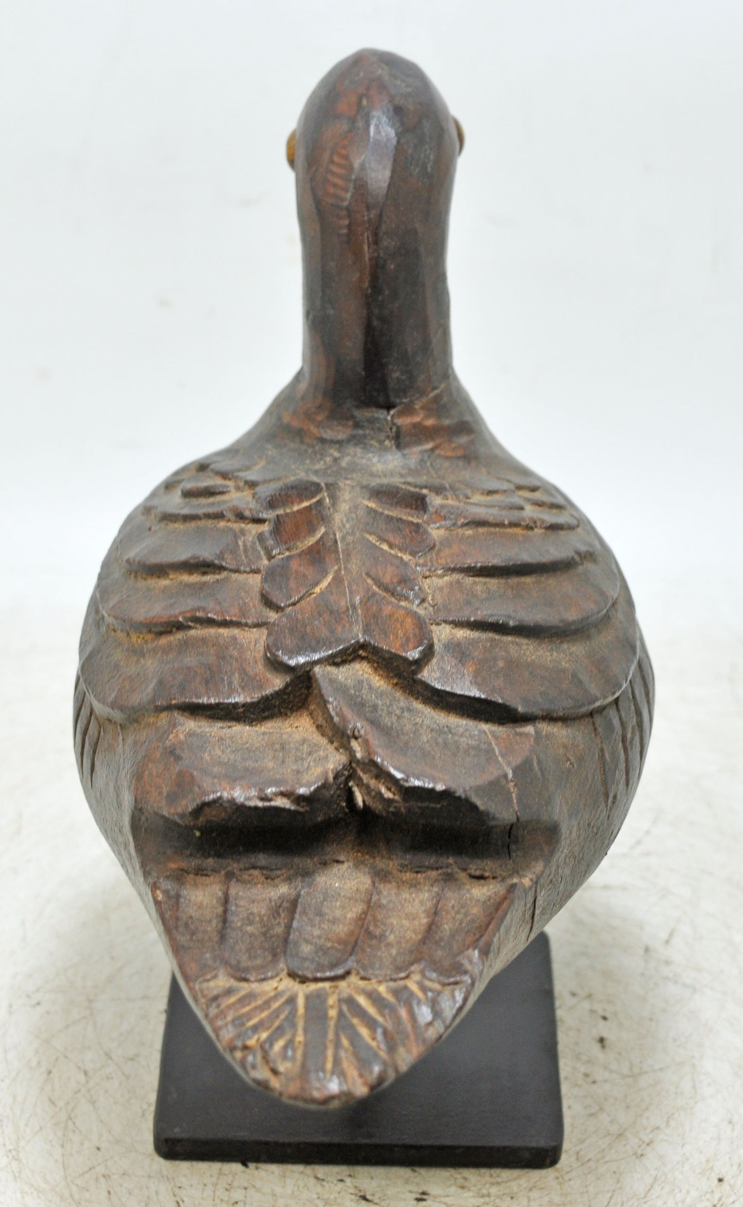 Vintage Wooden Duck Figurine Original Old Fine Hand Carved