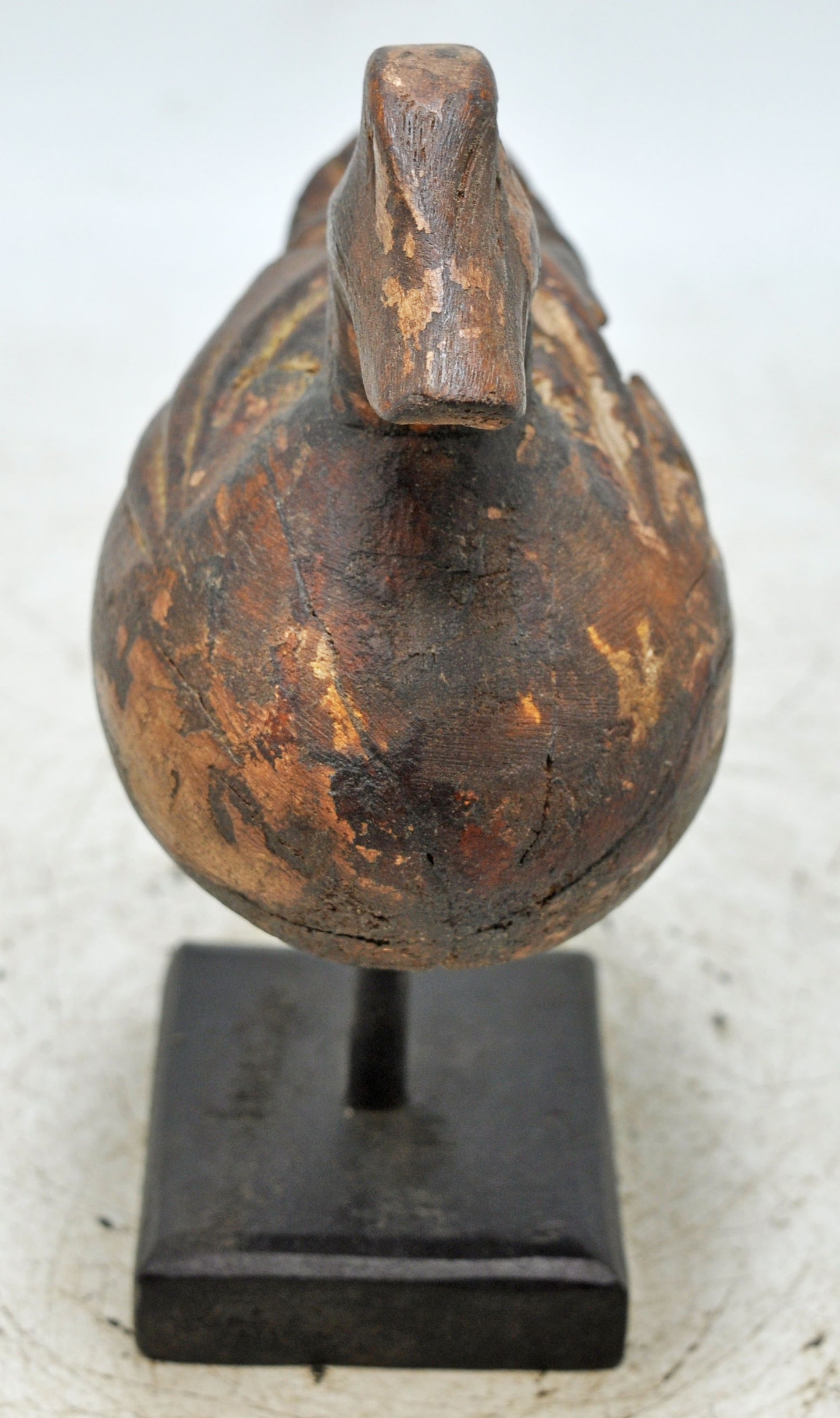 Vintage Wooden Duck Figurine Original Old Fine Hand Carved