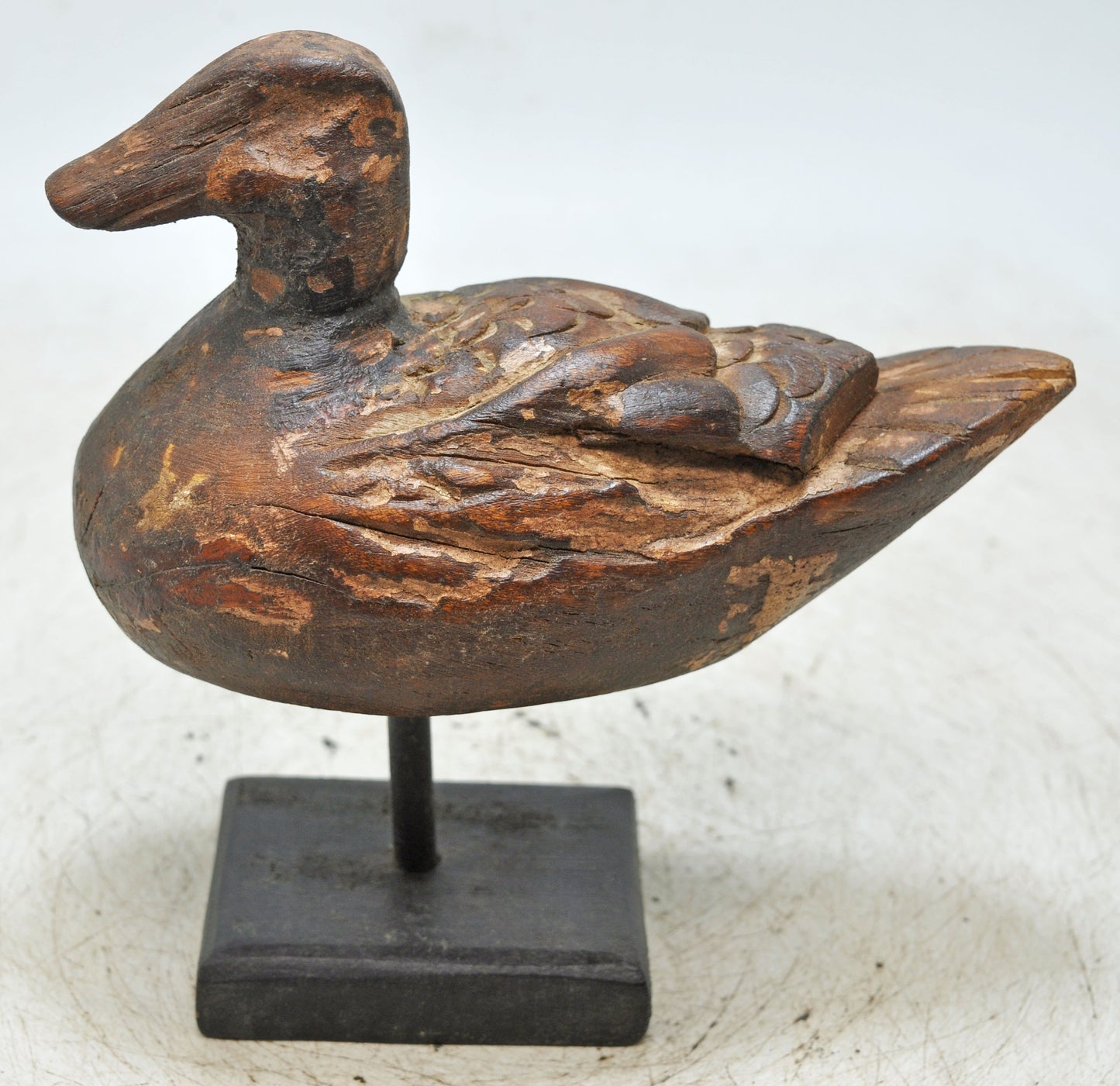 Vintage Wooden Duck Figurine Original Old Fine Hand Carved