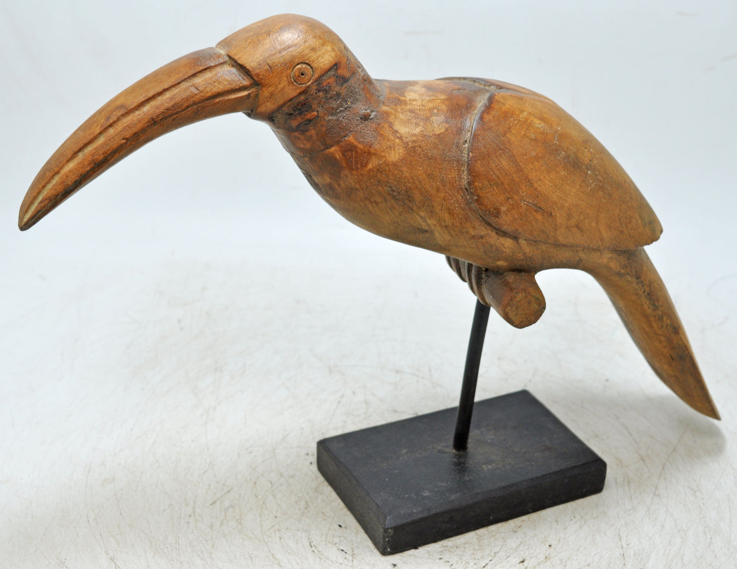 Vintage Wooden Toucan Bird Figurine Original Old Hand Carved