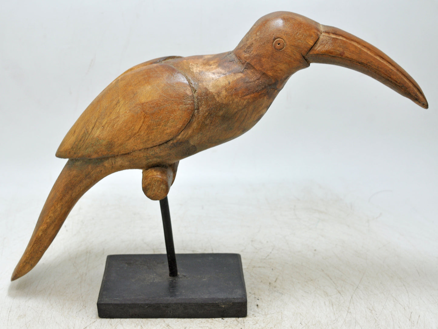 Vintage Wooden Toucan Bird Figurine Original Old Hand Carved