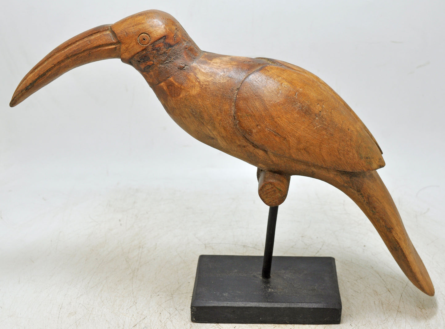 Vintage Wooden Toucan Bird Figurine Original Old Hand Carved