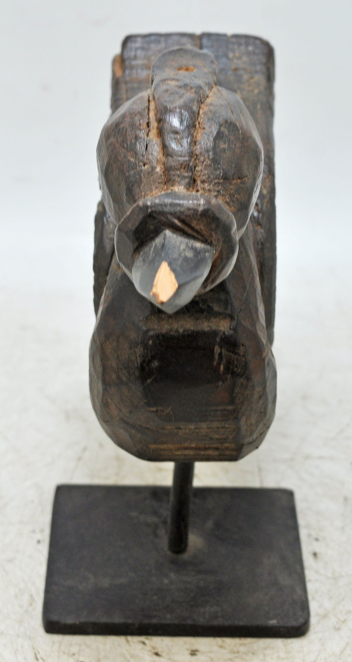 Vintage Wooden Bird Figurine Original Old Hand Carved