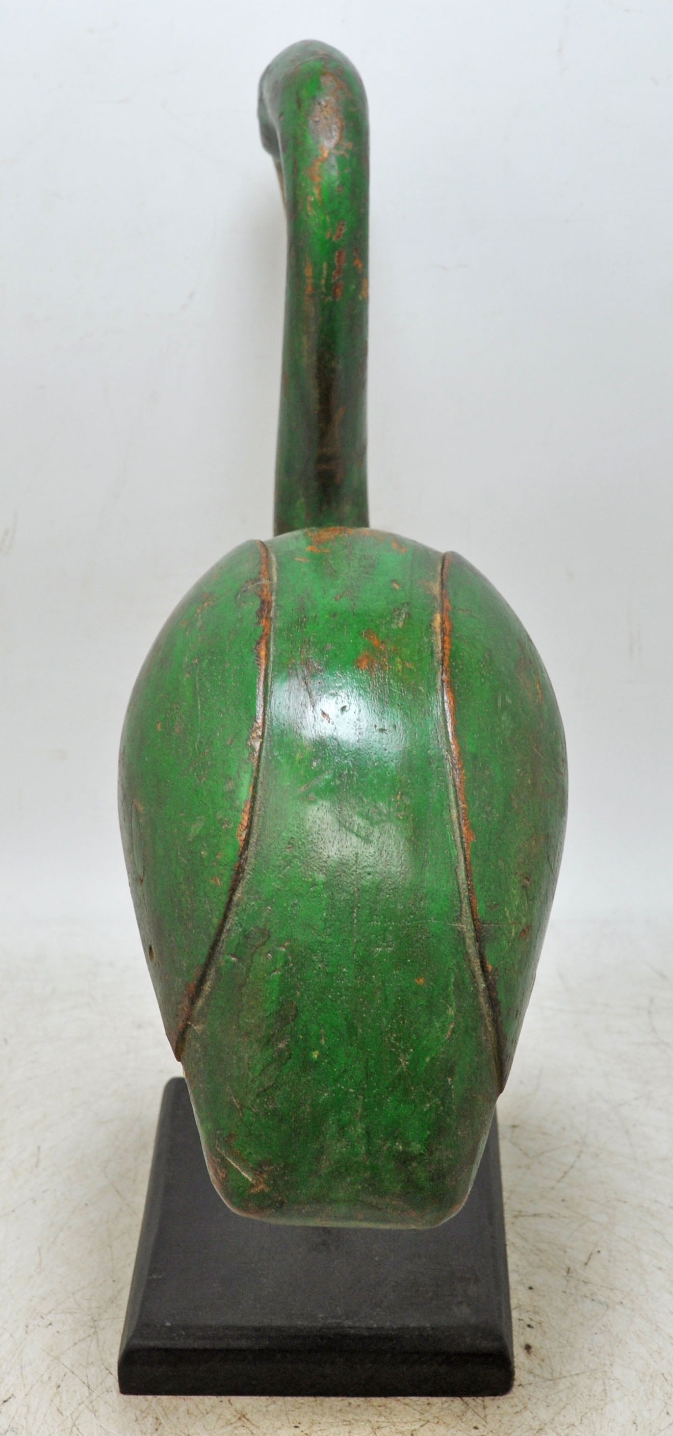 Vintage Wooden Crane Bird Figurine Original Old Hand Carved