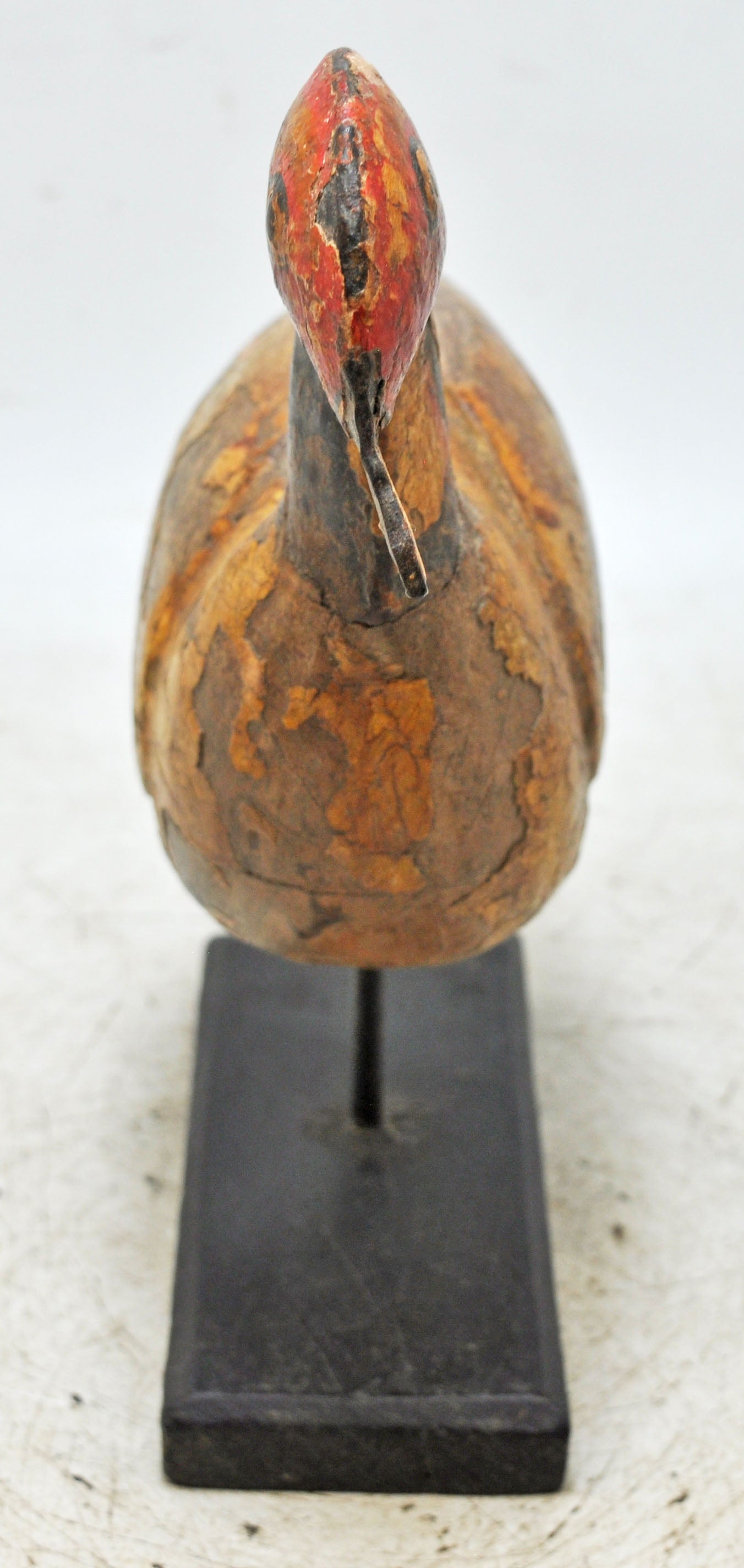 Vintage Wooden Bird Figurine Original Old Hand Carved Painted