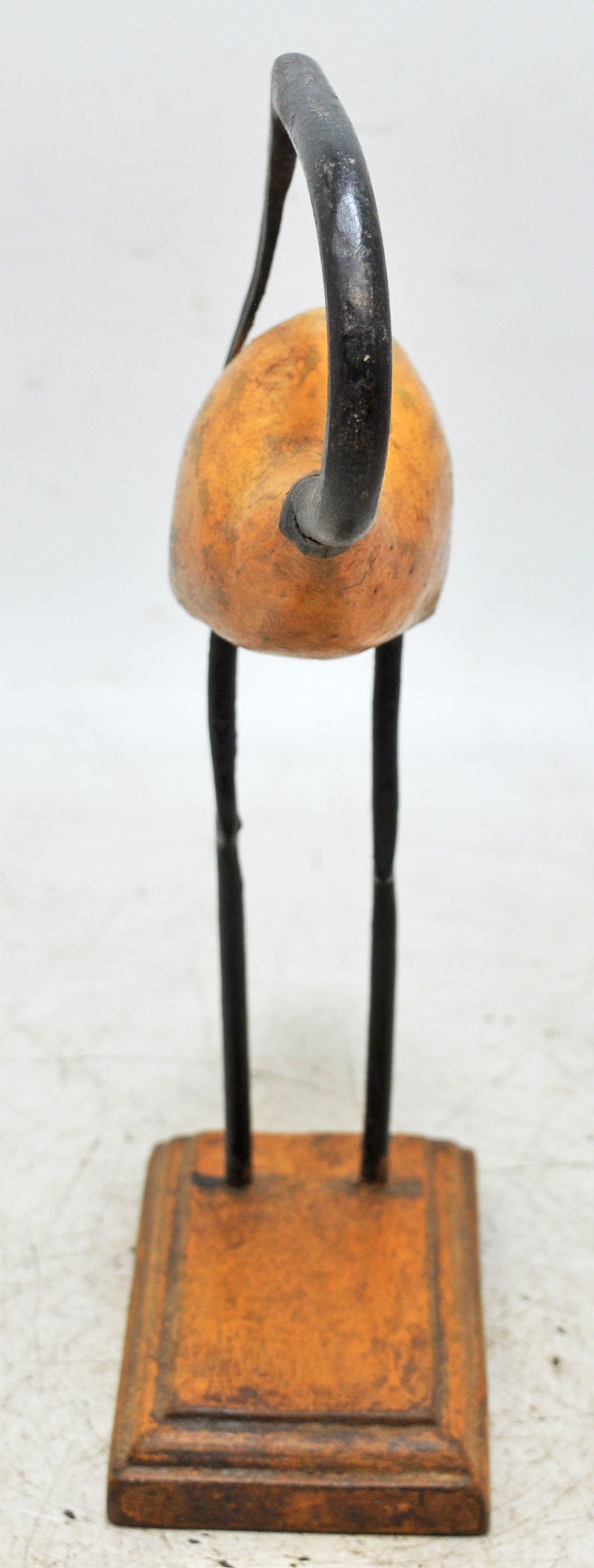 Vintage Wooden Crane Bird Figurine Original Old Hand Carved