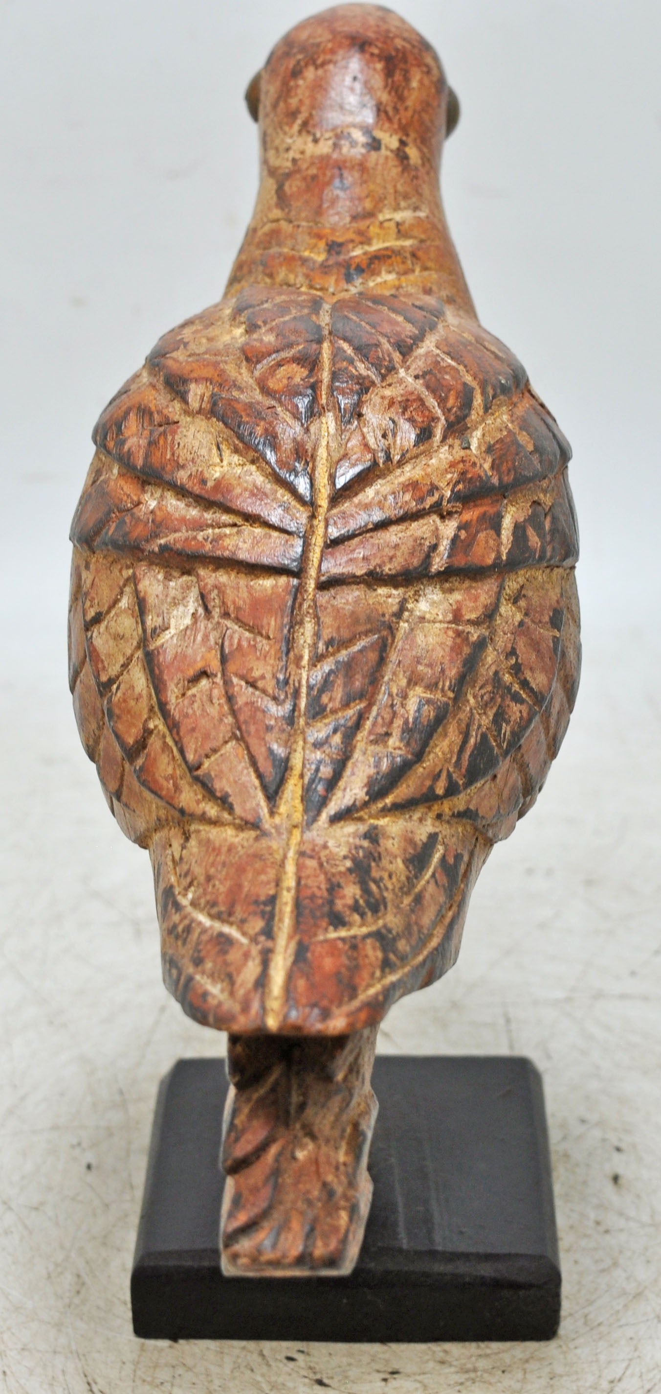 Vintage Wooden Bird Figurine Original Old Hand Carved Painted