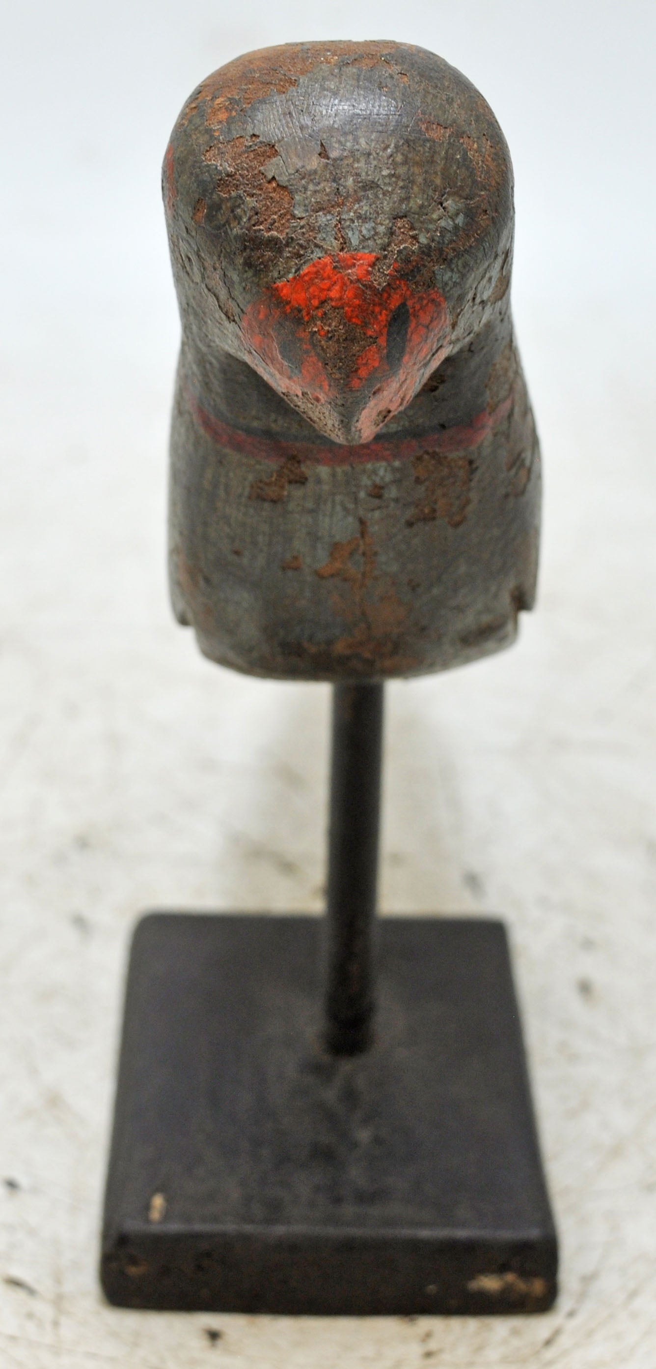 Vintage Wooden Bird Figurine Original Old Hand Carved Painted