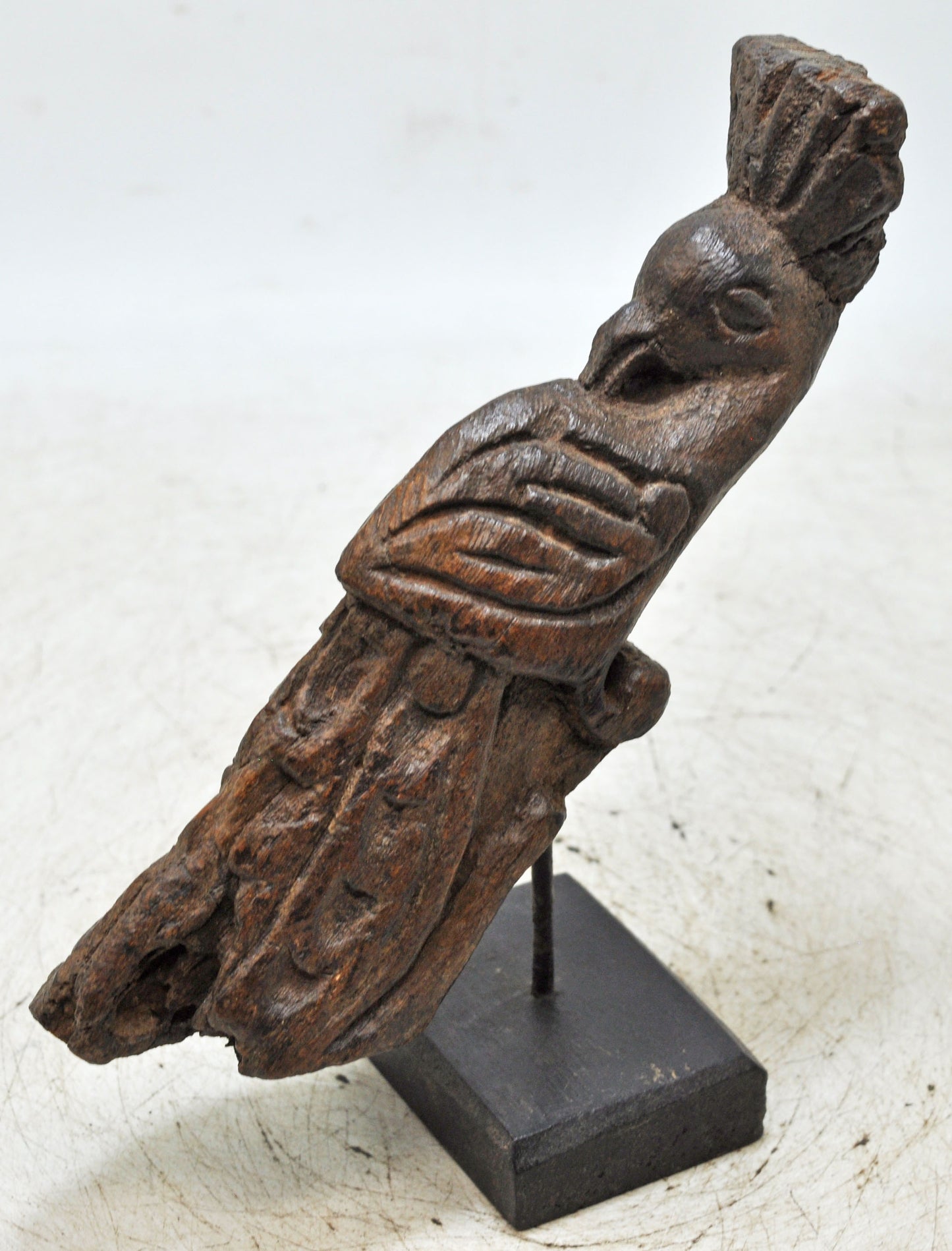 Antique Wooden Parrot Bird Figurine Original Old Hand Carved
