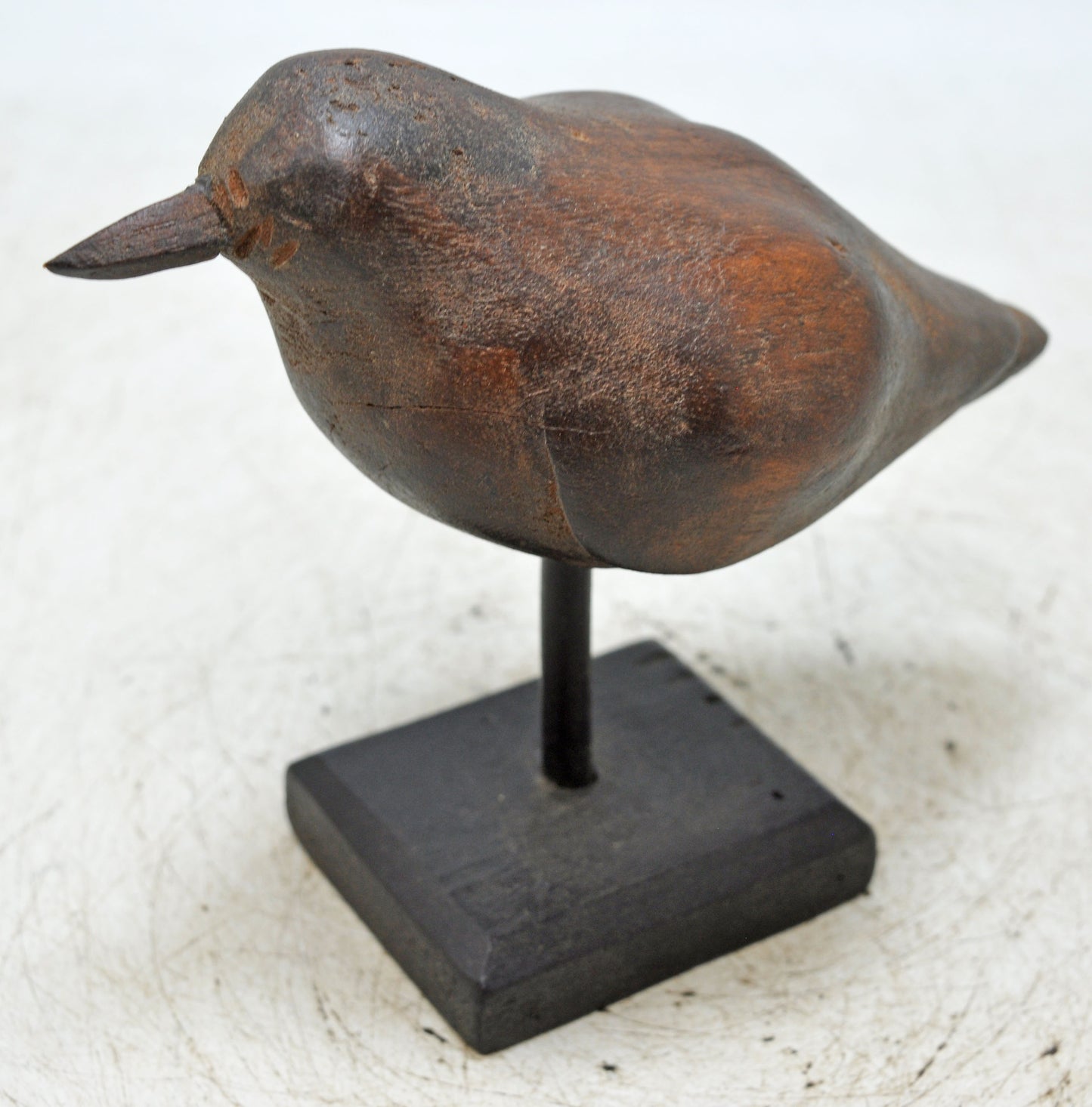 Vintage Wooden Bird Figurine Original Old Hand Carved