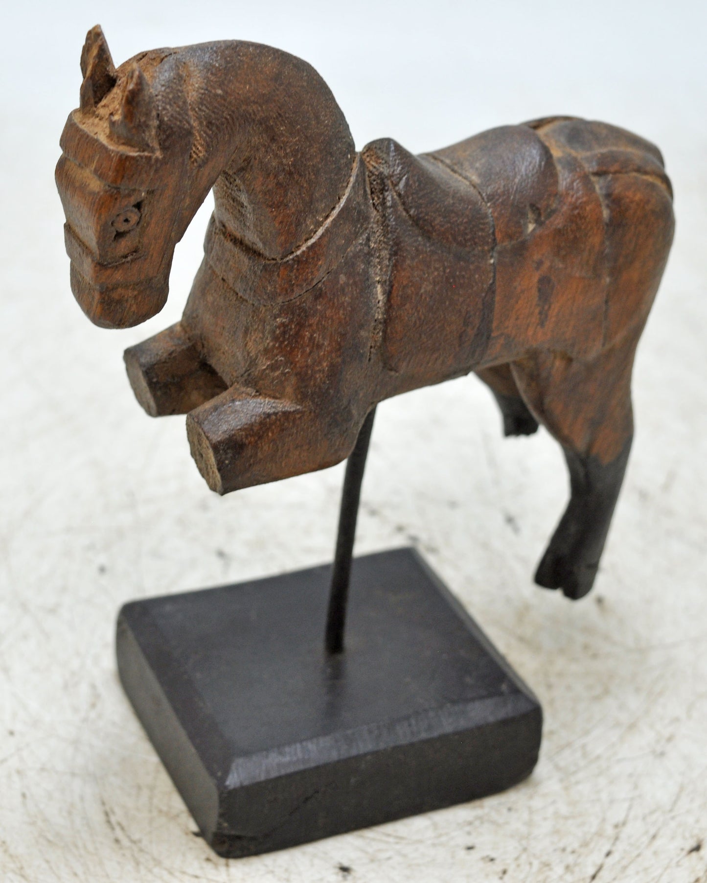 Vintage Wooden Horse Figurine Original Old Hand Carved