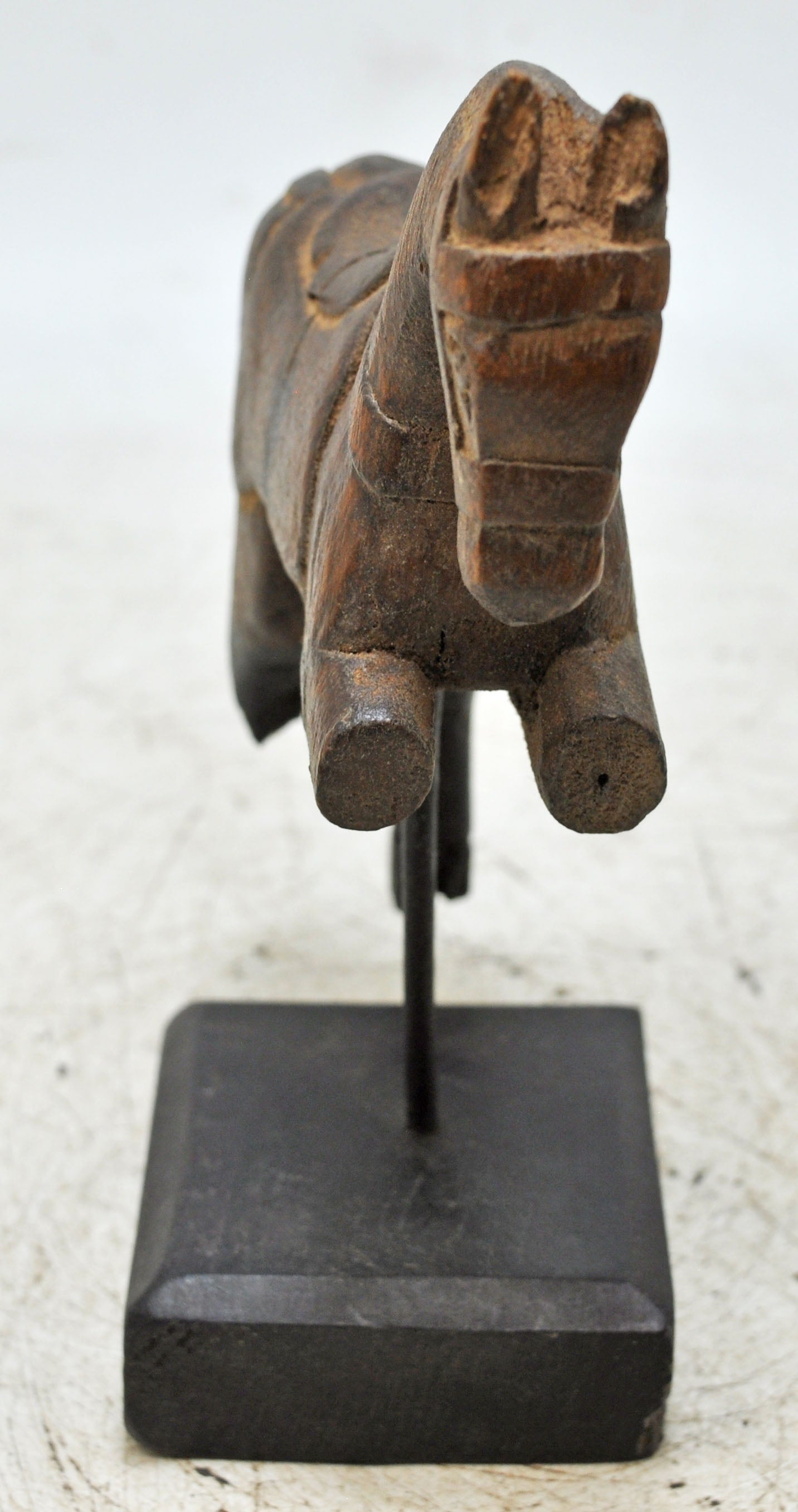 Vintage Wooden Horse Figurine Original Old Hand Carved