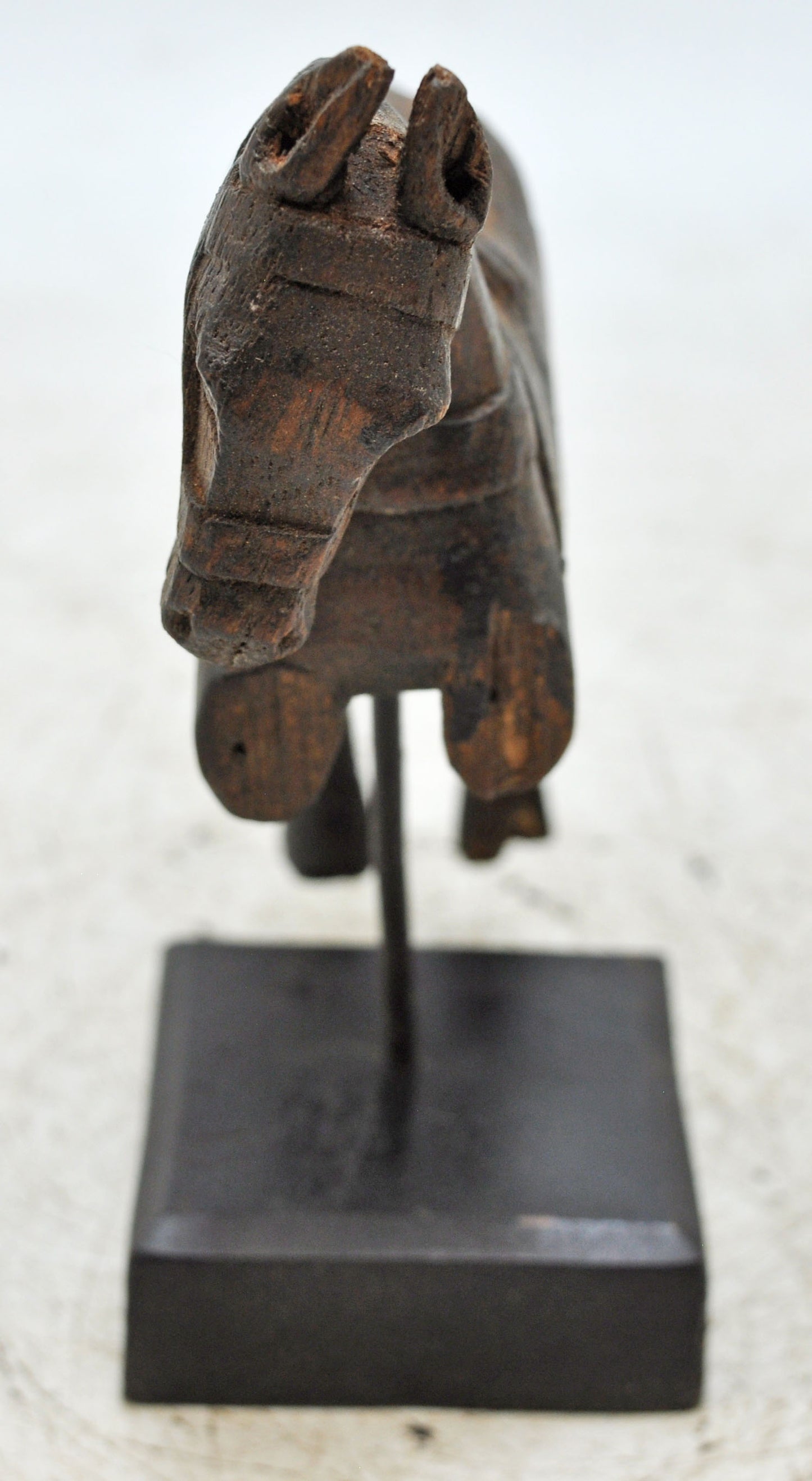 Vintage Wooden Horse Figurine Original Old Hand Carved