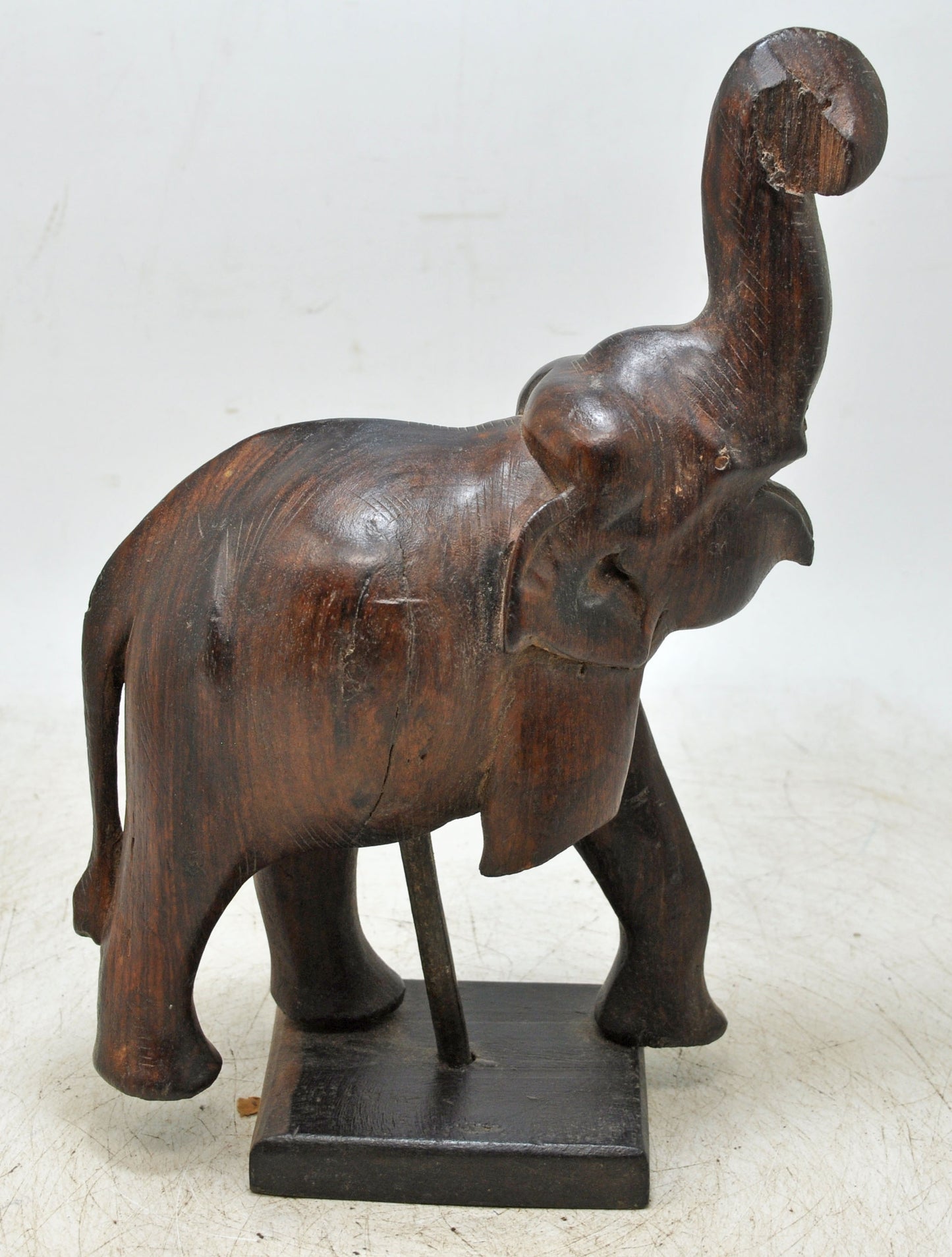 Antique Wooden Elephant Figurine Original Old Fine Hand Carved