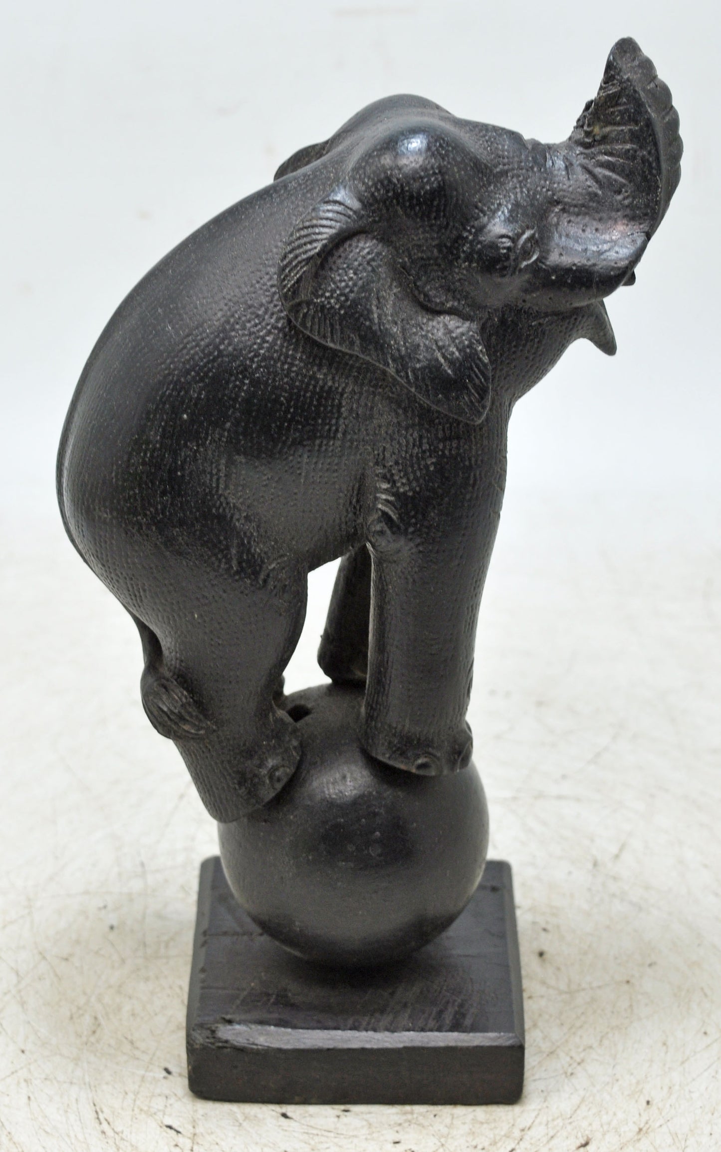 Antique Wooden Elephant Figurine Original Old Fine Hand Carved
