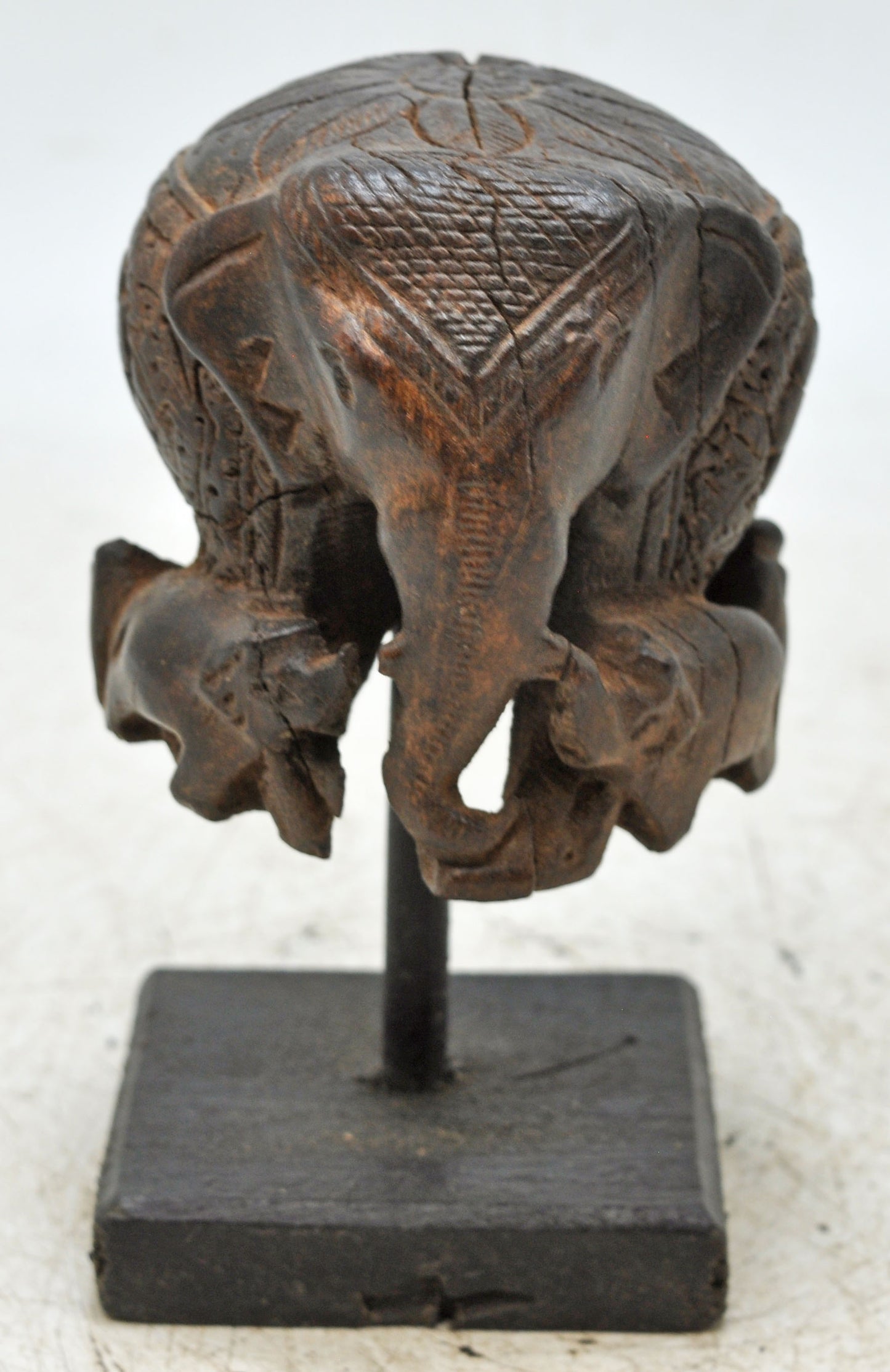 Antique Wooden Elephant Figurine Original Old Fine Hand Carved