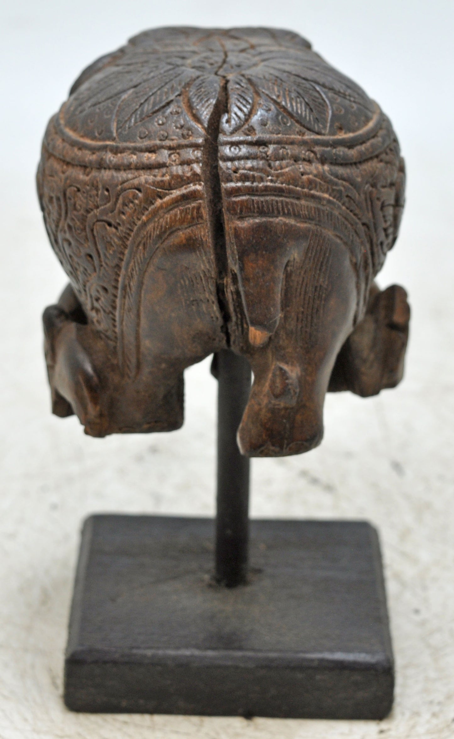 Antique Wooden Elephant Figurine Original Old Fine Hand Carved