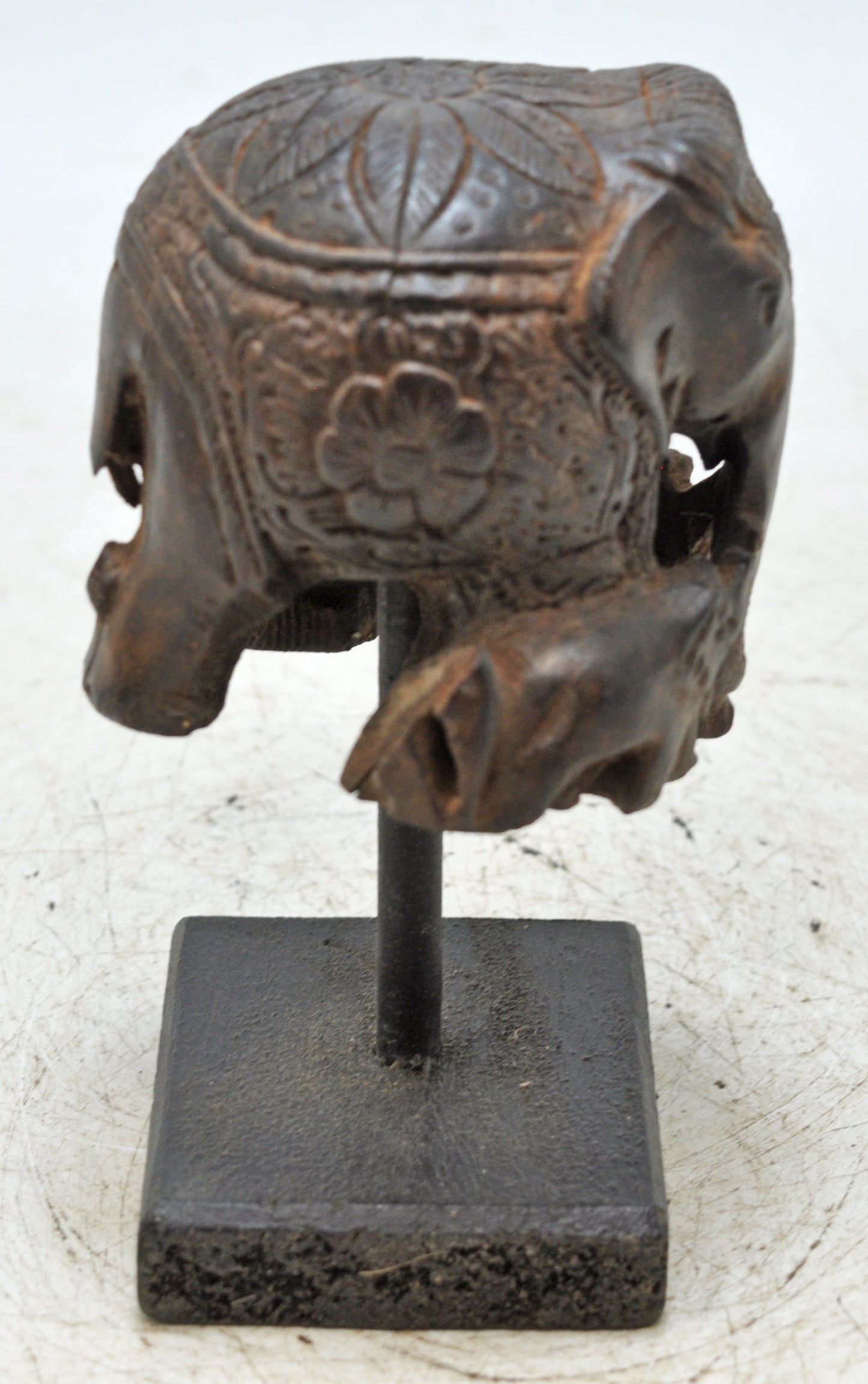 Antique Wooden Elephant Figurine Original Old Fine Hand Carved