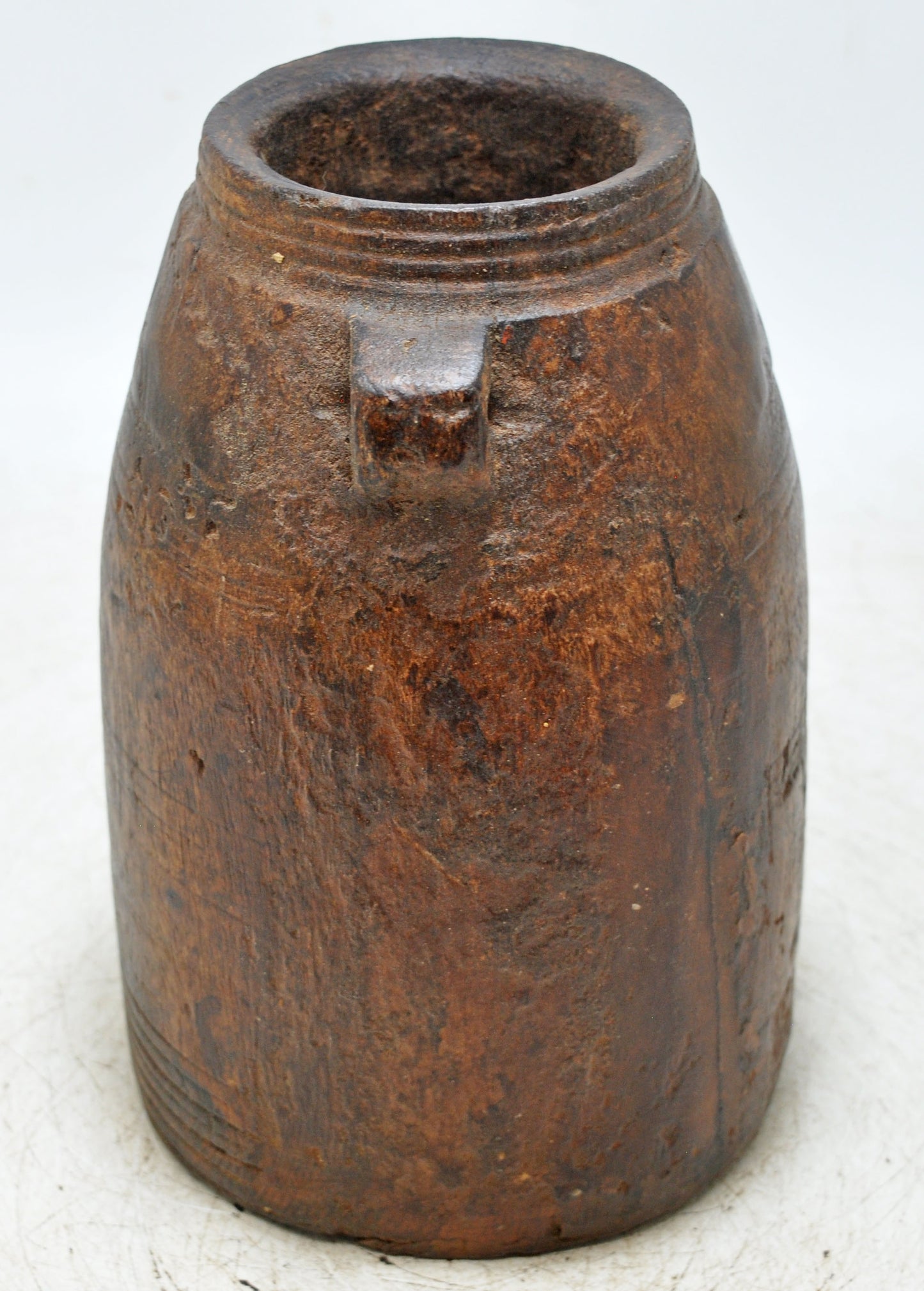 Antique Wooden Himalayan Water Storage Pot Original Old Hand Carved