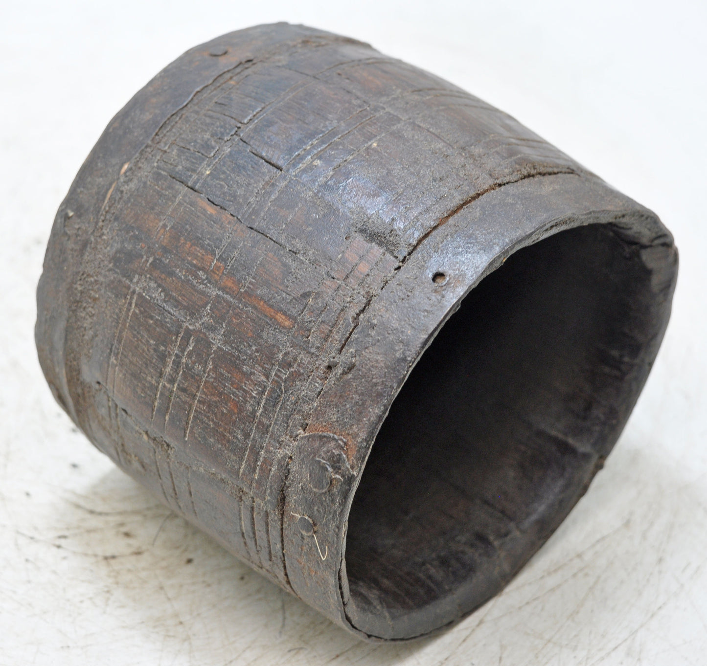 Antique Wooden Grain Measurement Paili Pot Original Old Hand Carved