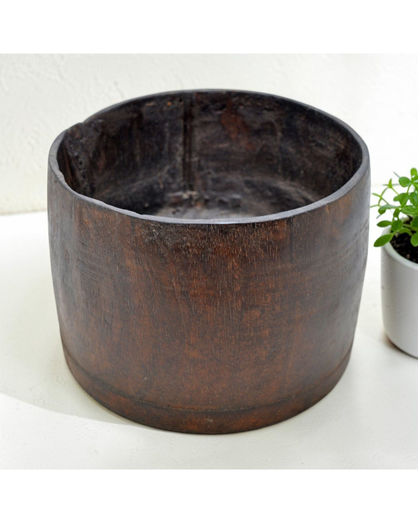 Antique Wooden Grain Measurement Paili Pot Original Old Hand Carved