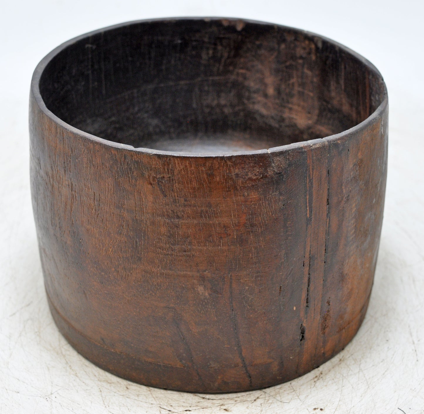 Antique Wooden Grain Measurement Paili Pot Original Old Hand Carved