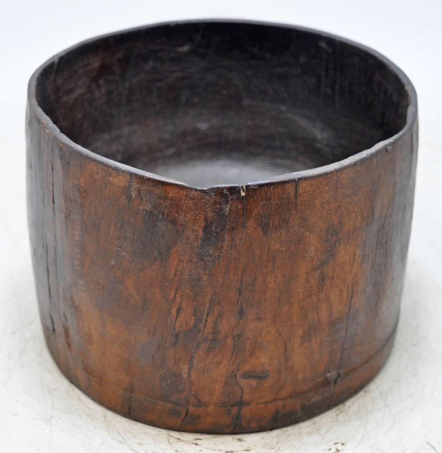 Antique Wooden Grain Measurement Paili Pot Original Old Hand Carved